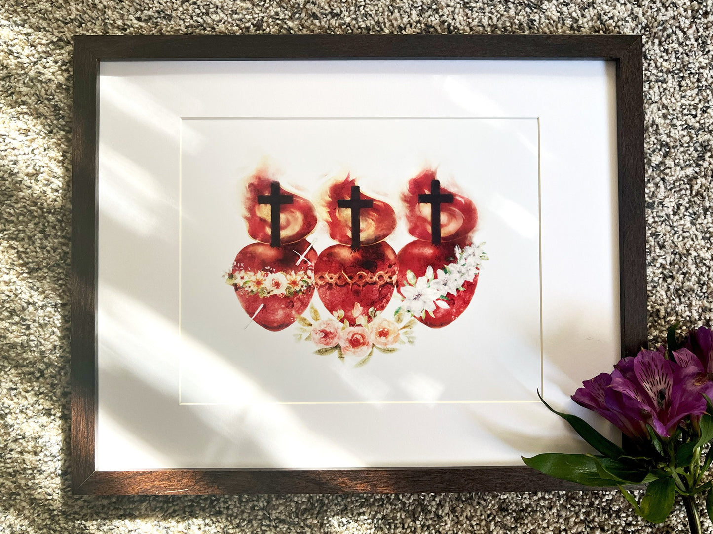 Hearts of the Holy Family Print | Catholic Artwork | Holy Family | Baptism Gift | Wedding | Catholic Confirmation Gift | Godparent Gift