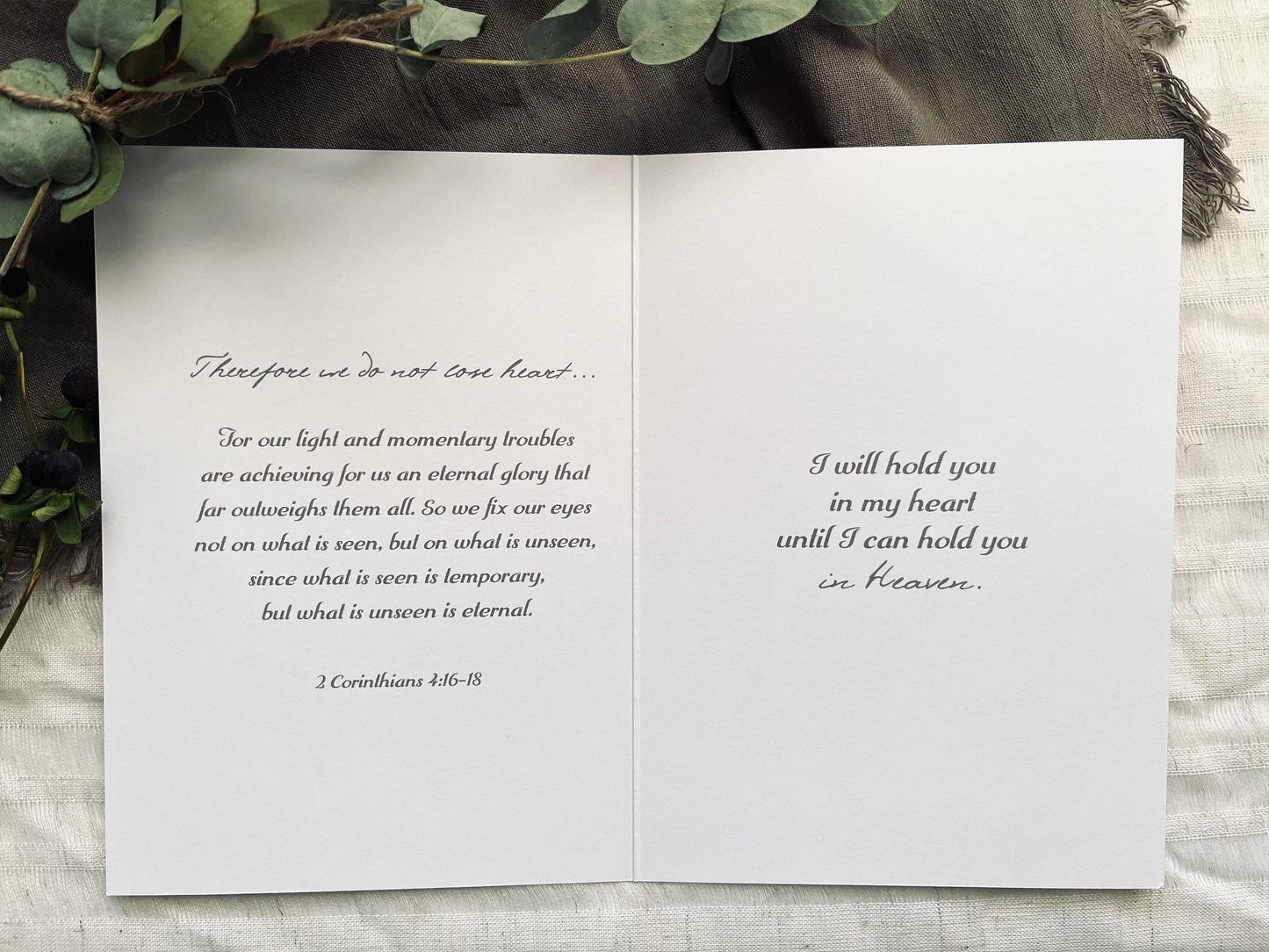Safe In The Arms Of Jesus Card | Catholic Cards | Christian Cards | Miscarriage | Sympathy Card | Uplifting Catholic Sympathy Card