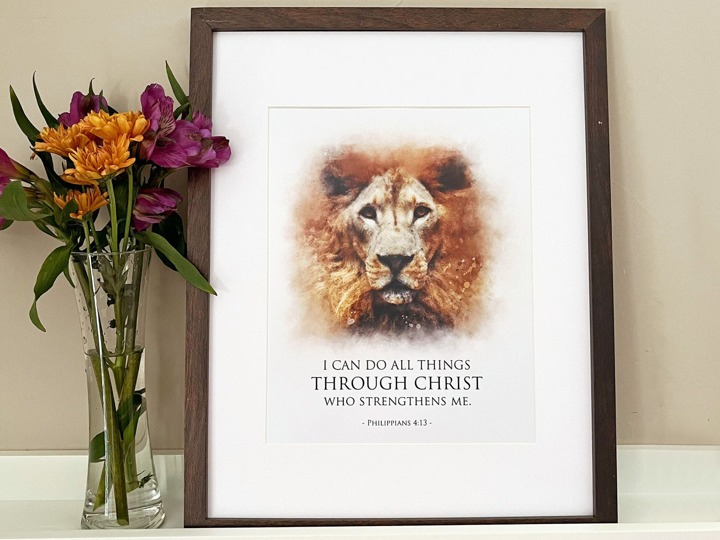 Philippians 4:13 Print | Catholic Artwork | Godparent Gift | Catholic Baptism Gift | Catholic Confirmation Gift | Catholic Wall Art
