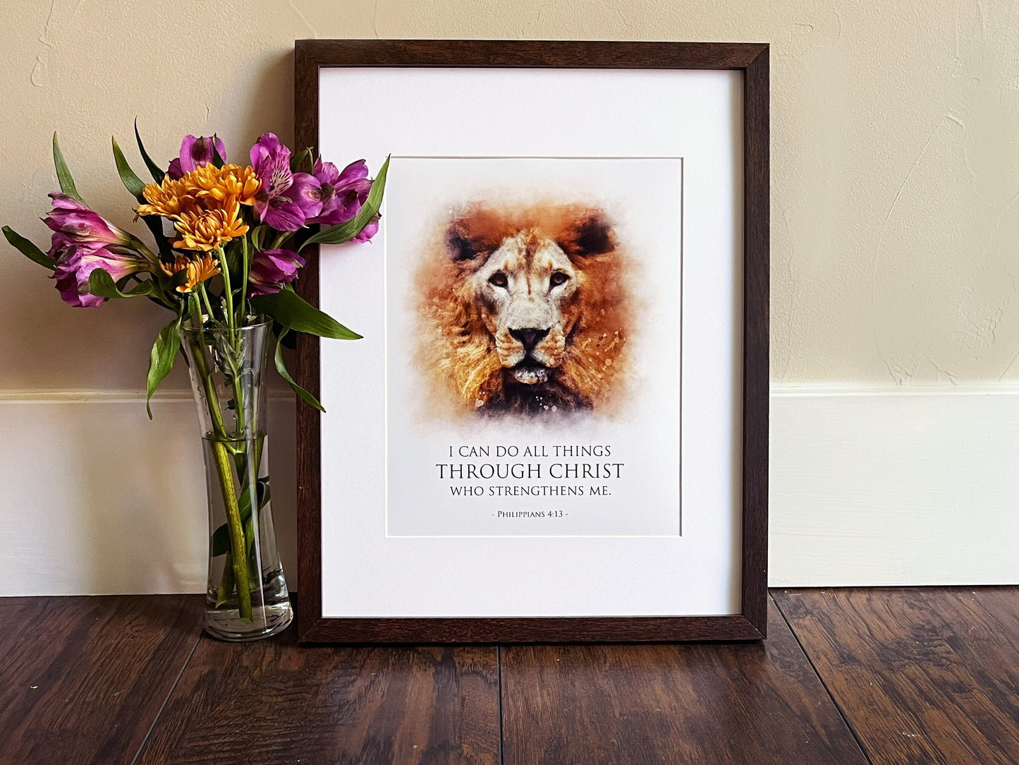 Philippians 4:13 Print | Catholic Artwork | Godparent Gift | Catholic Baptism Gift | Catholic Confirmation Gift | Catholic Wall Art