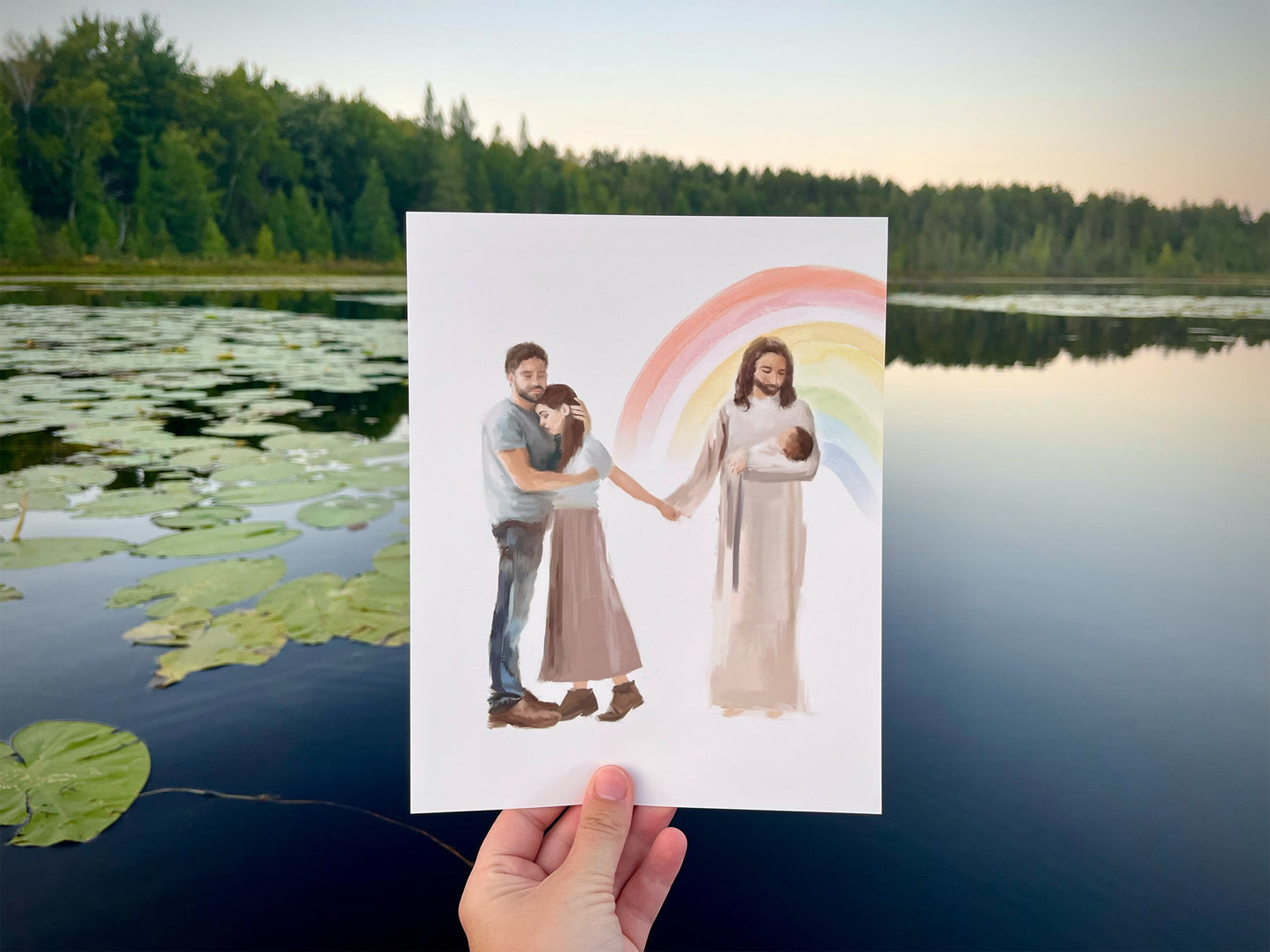 Safe In The Arms Of Jesus | Catholic Artwork | Miscarriage Gift | Catholic Gift | Infant Loss | Catholic Gifts for Women