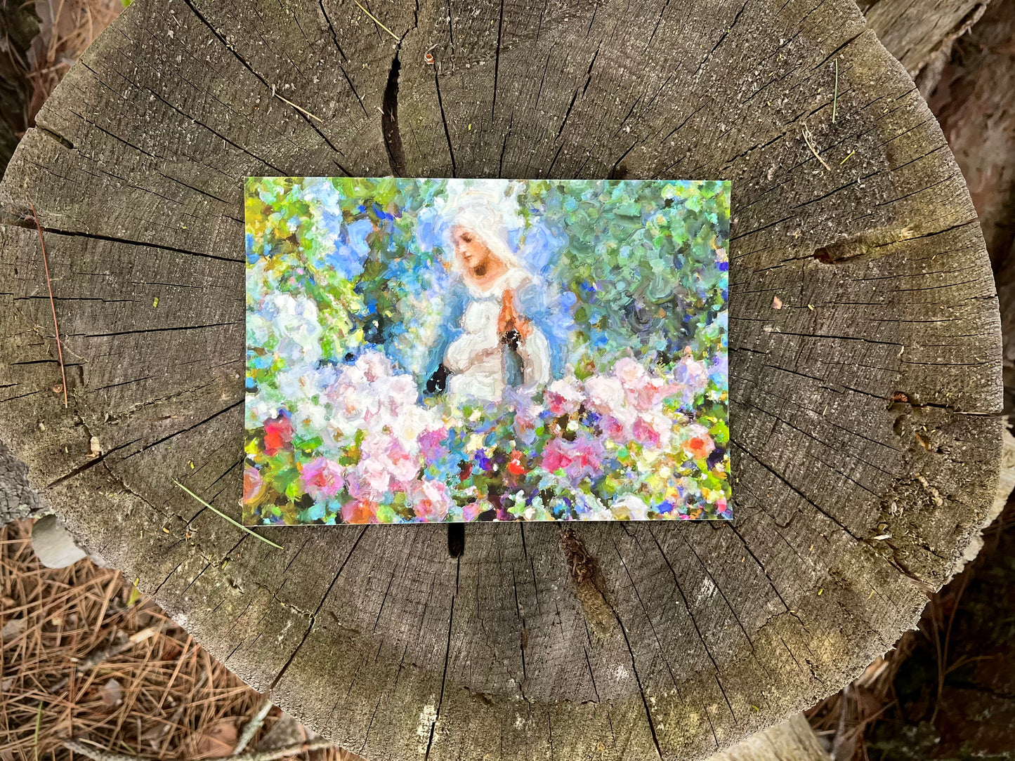 Our Lady Among the Flowers | Catholic Artwork | Virgin Mary | Virgin Mary Image | Catholic Gift | Mother Mary | Catholic Gifts for Women