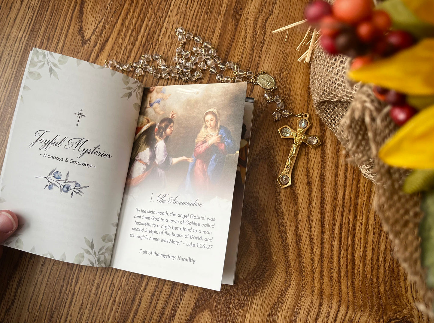 Pray the Rosary Pocket Book | Rosary Booklet | Catholic Artwork | Catholic Rosary | Rosary Mysteries | Catholic Gift | Lent | Easter Gift