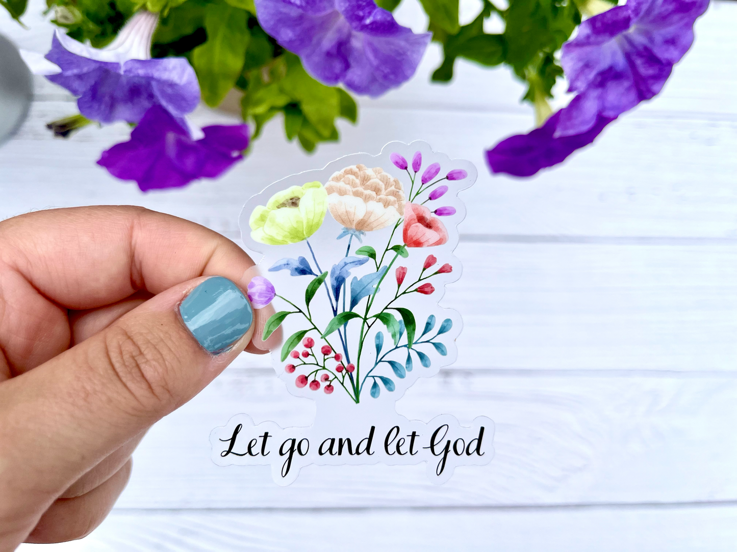 Let Go and Let God Sticker | Catholic Sticker | Catholic Gift | Miscarriage Gift | Catholic Wedding Favor | Catholic Kids Gift | Christian