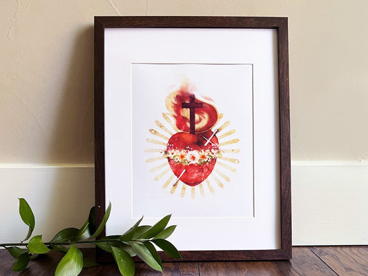 Immaculate Heart of Mary Print | Catholic Artwork | Catholic Gift | Catholic Confirmation Gift | Catholic Wall Art | Godparent Gift