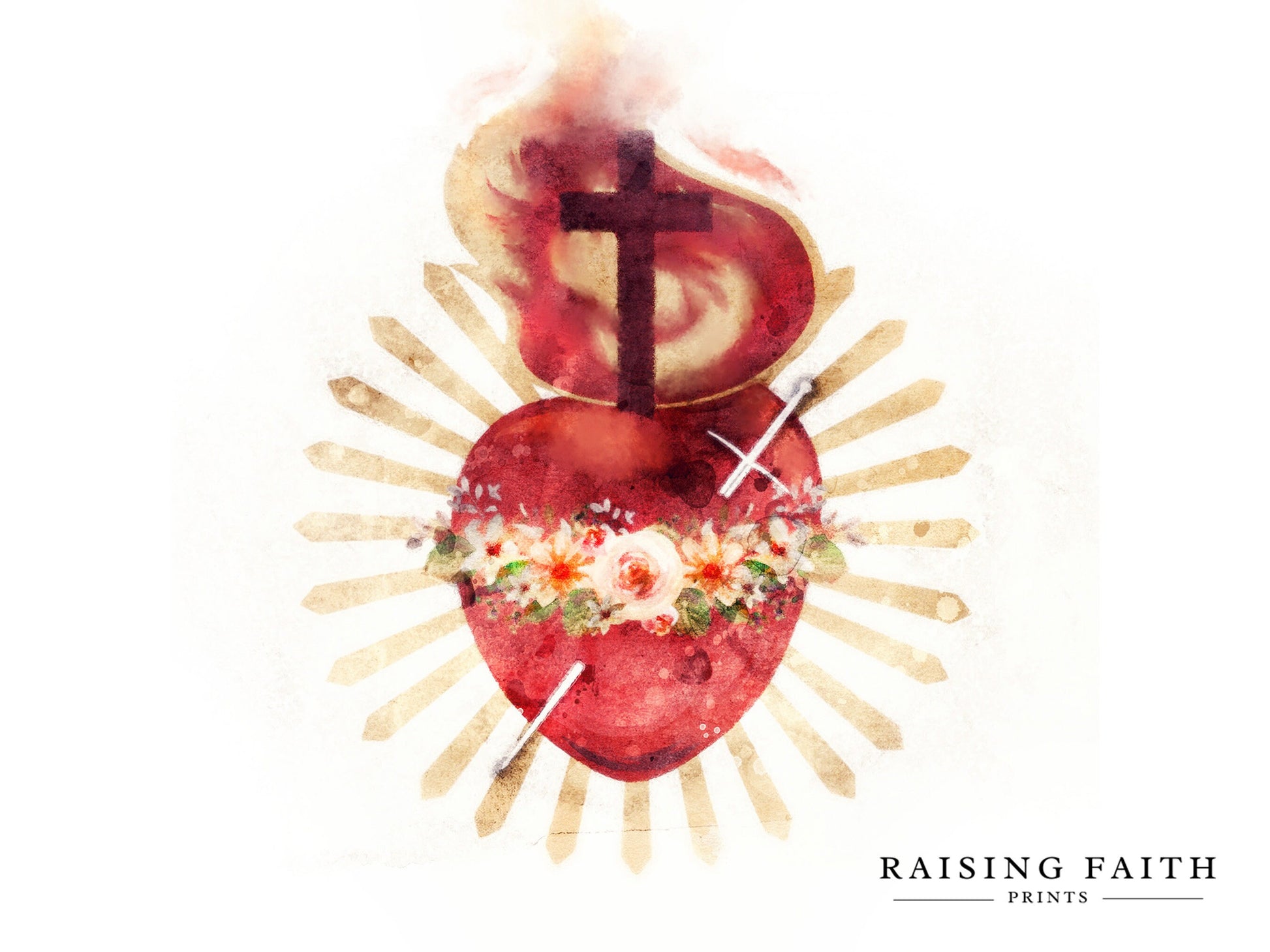 Immaculate Heart of Mary Print | Catholic Artwork | Catholic Gift | Catholic Confirmation Gift | Catholic Wall Art | Godparent Gift