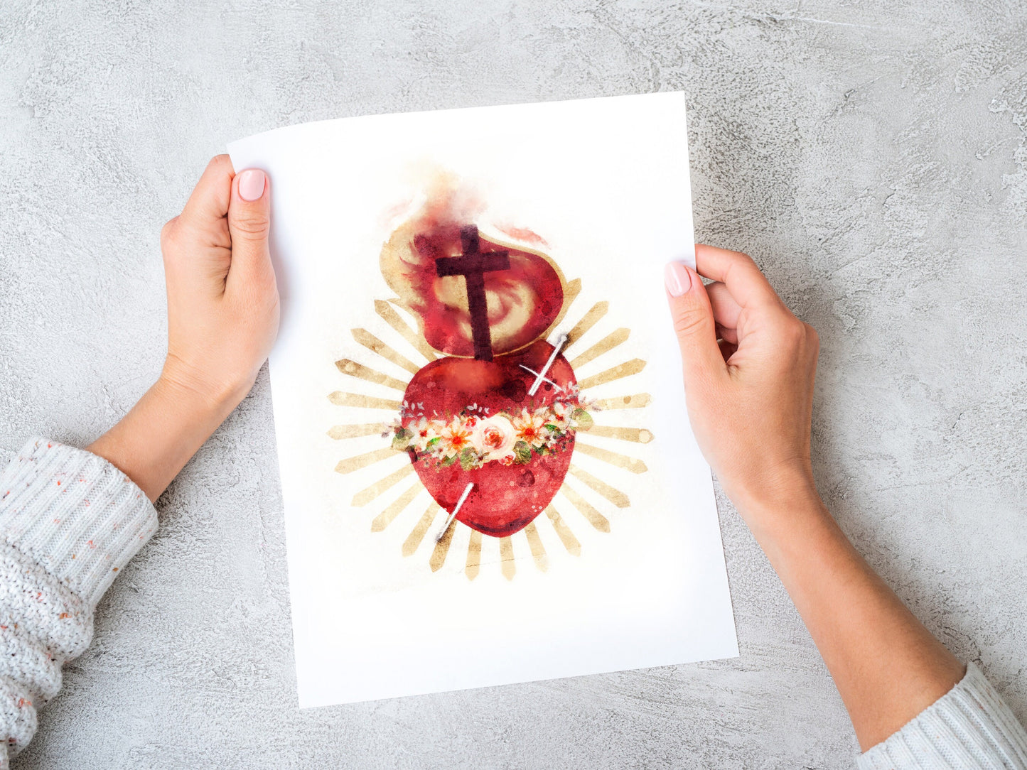 Immaculate Heart of Mary Print | Catholic Artwork | Catholic Gift | Catholic Confirmation Gift | Catholic Wall Art | Godparent Gift