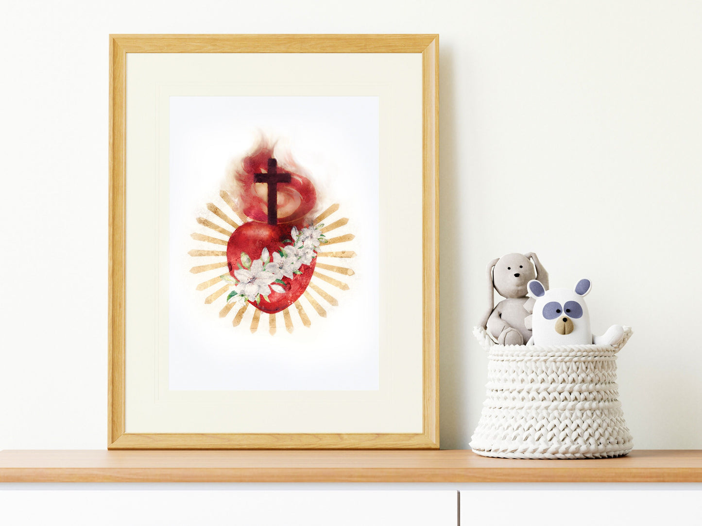 Heart of St. Joseph Print | Catholic Artwork | Saint Joseph | Catholic Baptism Gift | Catholic Confirmation Gift | Holy Family Heart