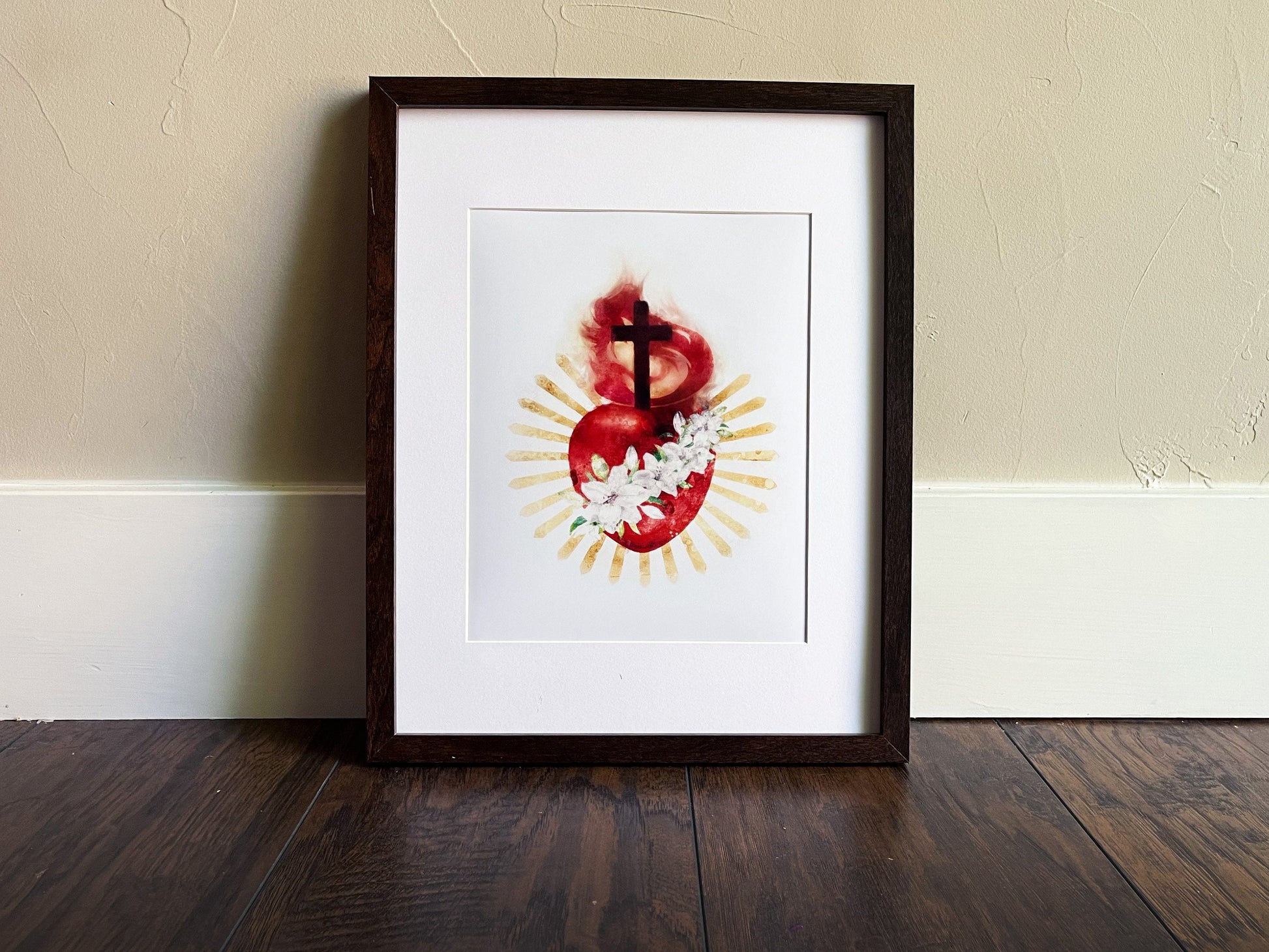 Heart of St. Joseph Print | Catholic Artwork | Saint Joseph | Catholic Baptism Gift | Catholic Confirmation Gift | Holy Family Heart