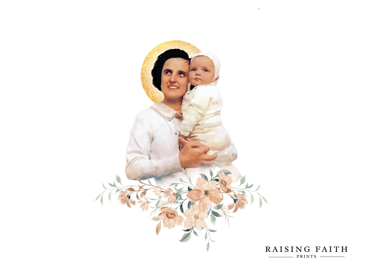 St. Gianna Molla Print | Catholic Artwork | St. Gianna | Catholic Baptism Gift | Catholic Confirmation Gift | Godparent Gift