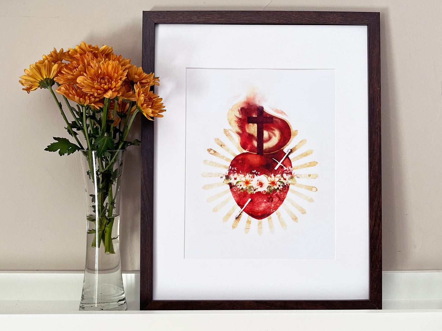 Immaculate Heart of Mary Print | Catholic Artwork | Catholic Gift | Catholic Confirmation Gift | Catholic Wall Art | Godparent Gift