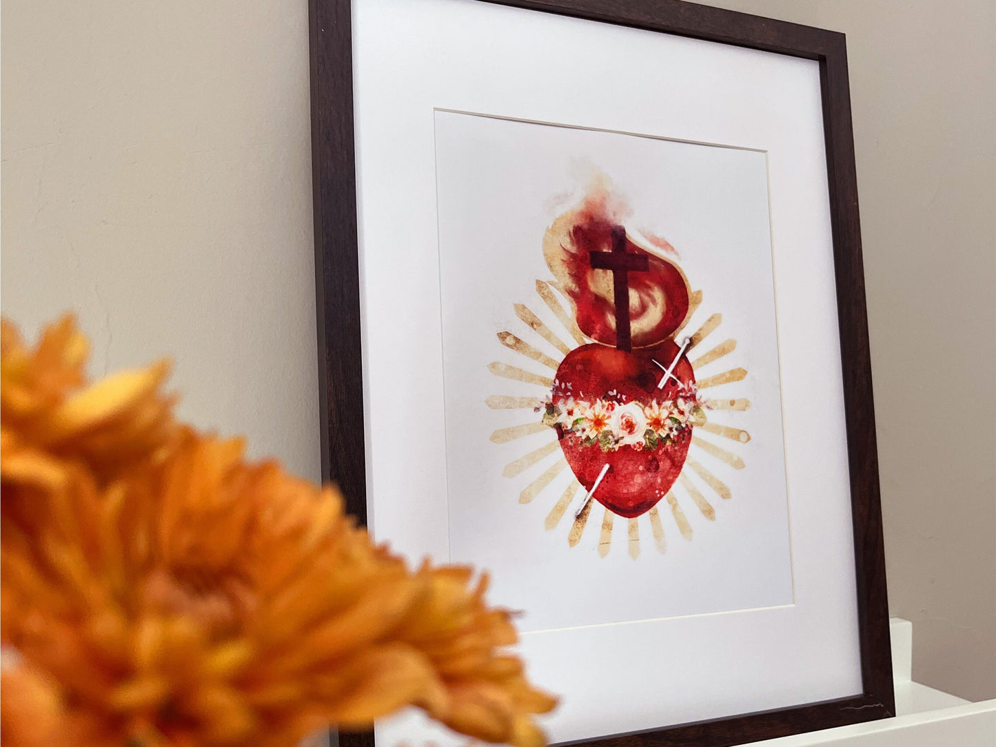 Immaculate Heart of Mary Print | Catholic Artwork | Catholic Gift | Catholic Confirmation Gift | Catholic Wall Art | Godparent Gift