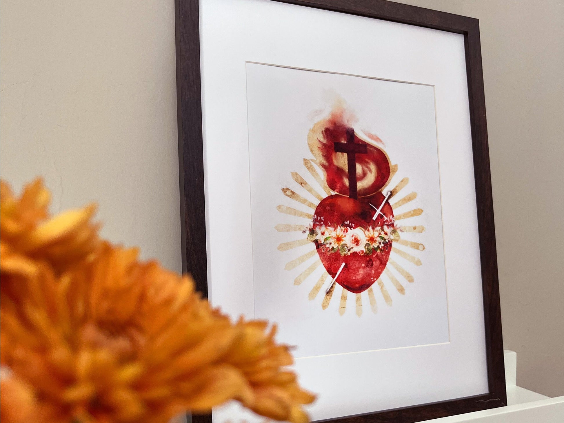 Immaculate Heart of Mary Print | Catholic Artwork | Catholic Gift | Catholic Confirmation Gift | Catholic Wall Art | Godparent Gift