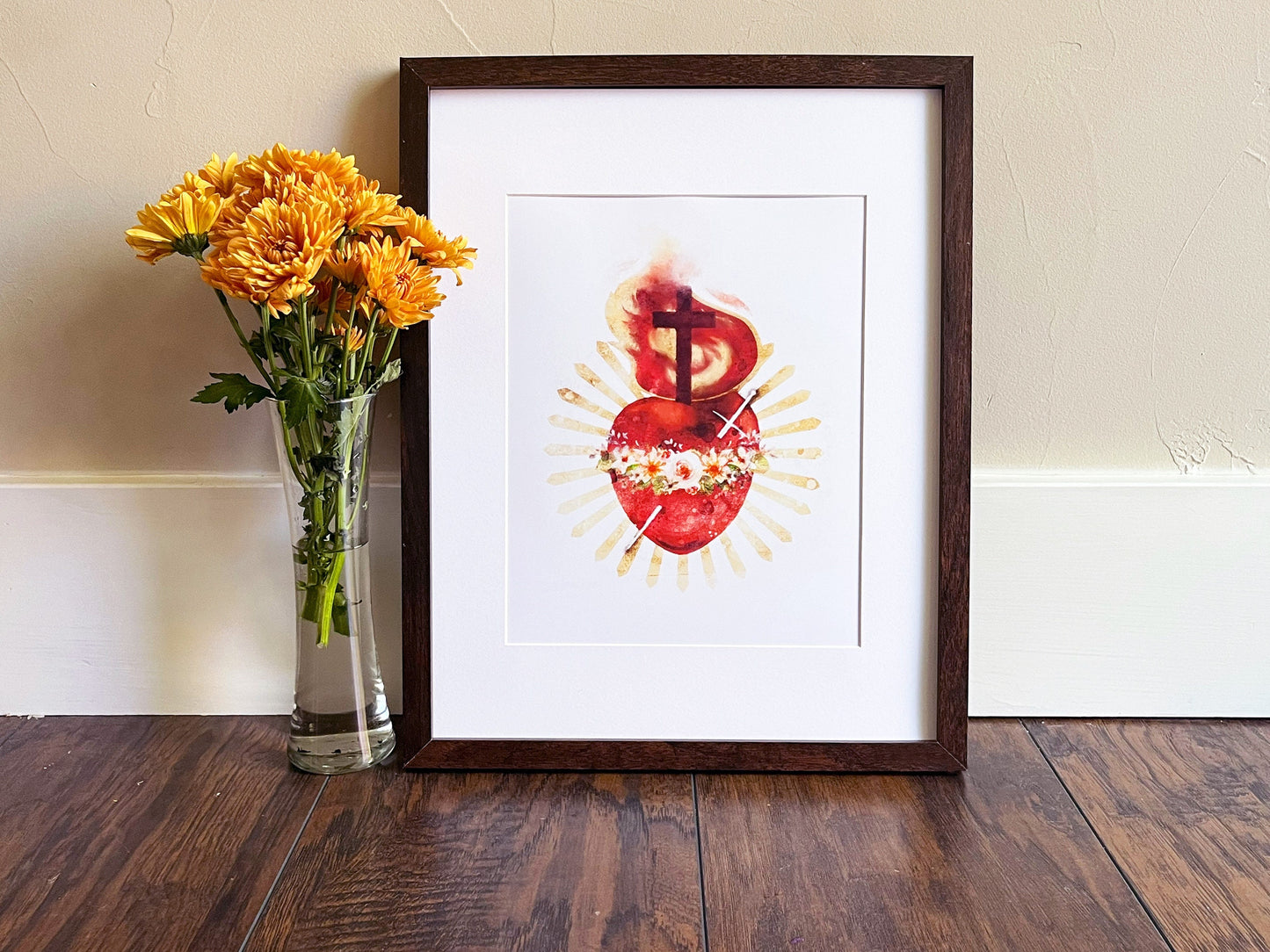 Immaculate Heart of Mary Print | Catholic Artwork | Catholic Gift | Catholic Confirmation Gift | Catholic Wall Art | Godparent Gift