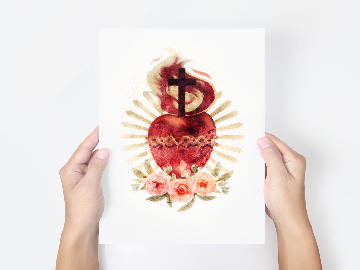 Sacred Heart of Jesus Print | Catholic Artwork | Sacred Heart | Catholic Baptism Gift | Catholic Confirmation Gift | Catholic Wall Art