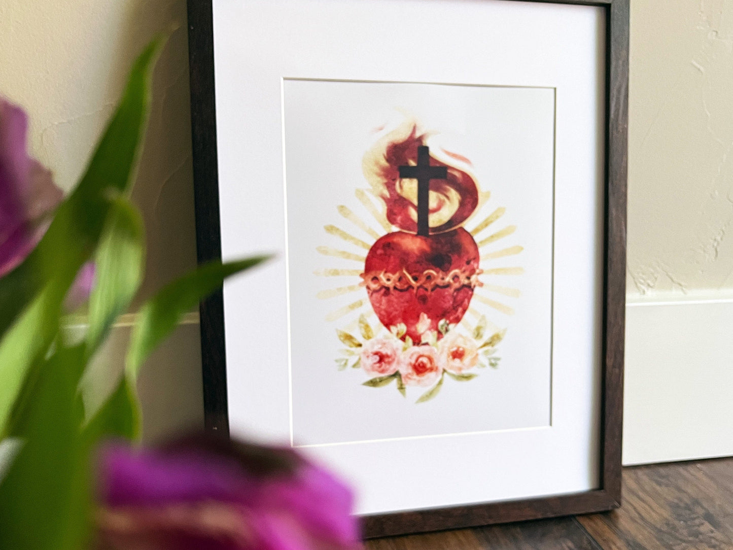 Sacred Heart of Jesus Print | Catholic Artwork | Sacred Heart | Catholic Baptism Gift | Catholic Confirmation Gift | Catholic Wall Art