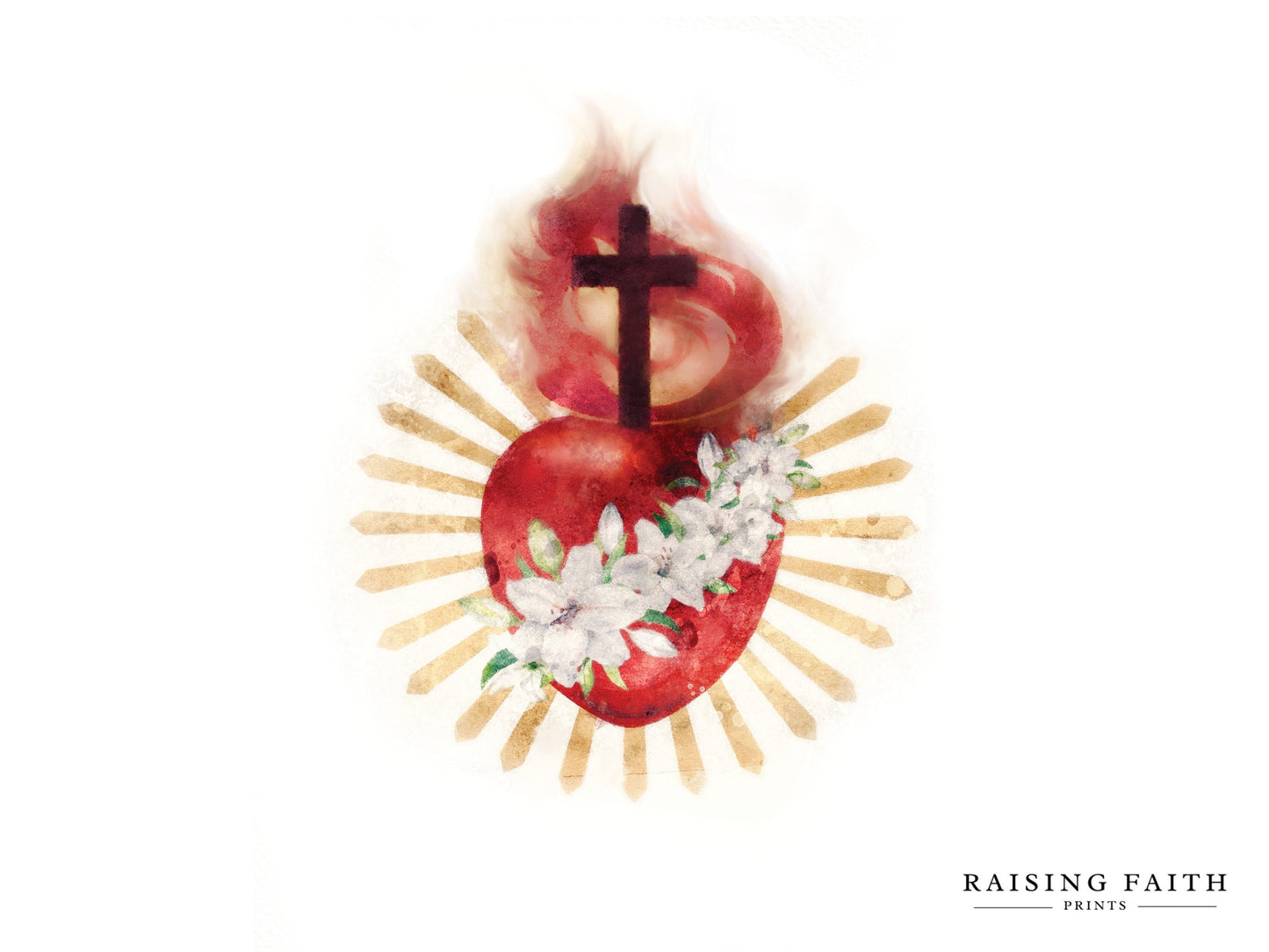 Heart of St. Joseph Print | Catholic Artwork | Saint Joseph | Catholic Baptism Gift | Catholic Confirmation Gift | Holy Family Heart