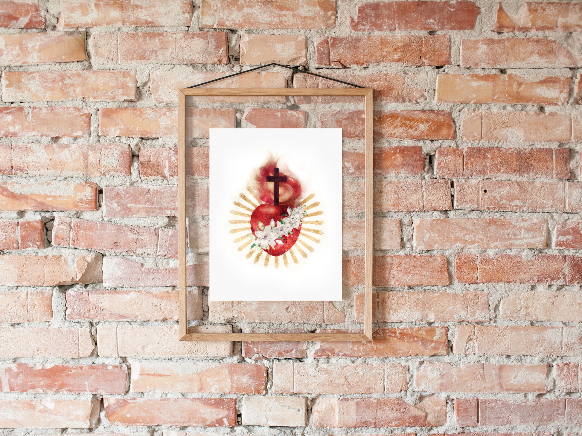 Heart of St. Joseph Print | Catholic Artwork | Saint Joseph | Catholic Baptism Gift | Catholic Confirmation Gift | Holy Family Heart