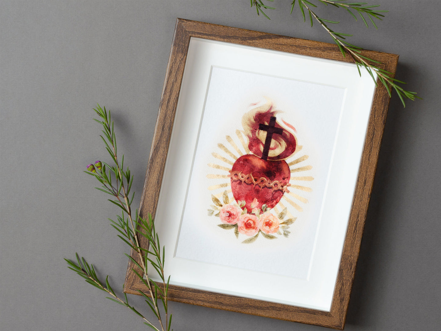 Sacred Heart of Jesus Print | Catholic Artwork | Sacred Heart | Catholic Baptism Gift | Catholic Confirmation Gift | Catholic Wall Art