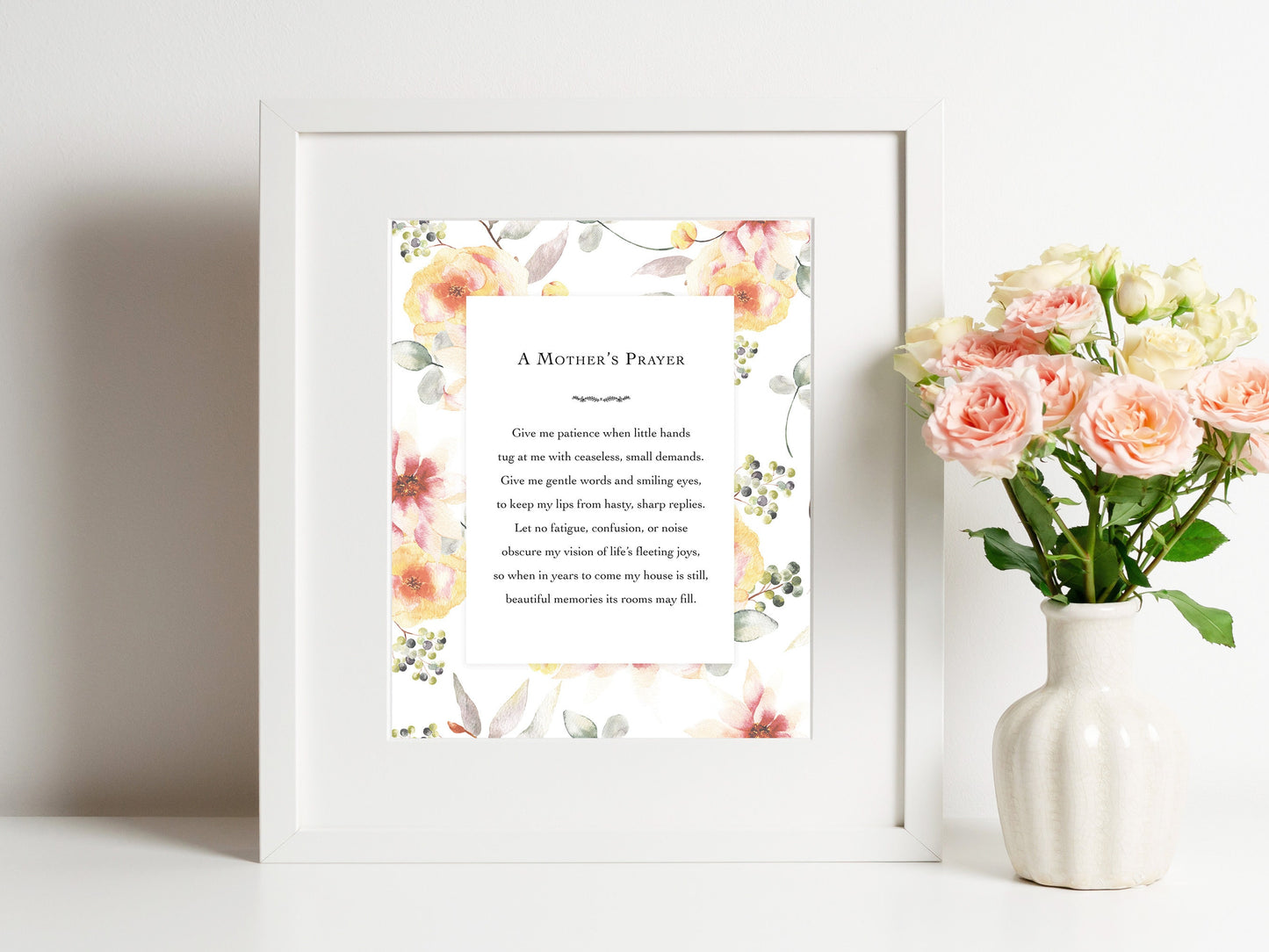 A Mother's Prayer Print | Mother's Day Gift | Catholic Art | Catholic Gift | Christian Gift | Gift for Mom | Gift for Grandma