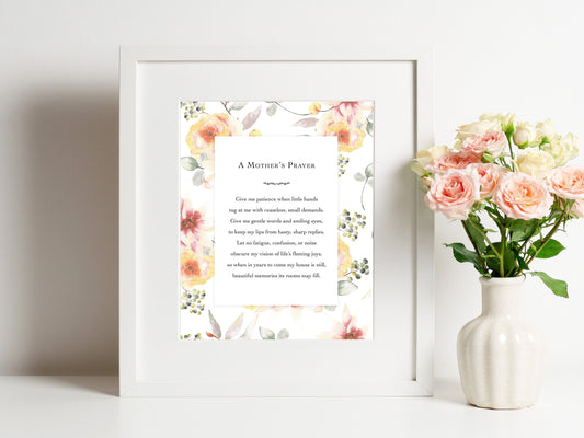 A Mother's Prayer Print | Mother's Day Gift | Catholic Art | Catholic Gift | Christian Gift | Gift for Mom | Gift for Grandma