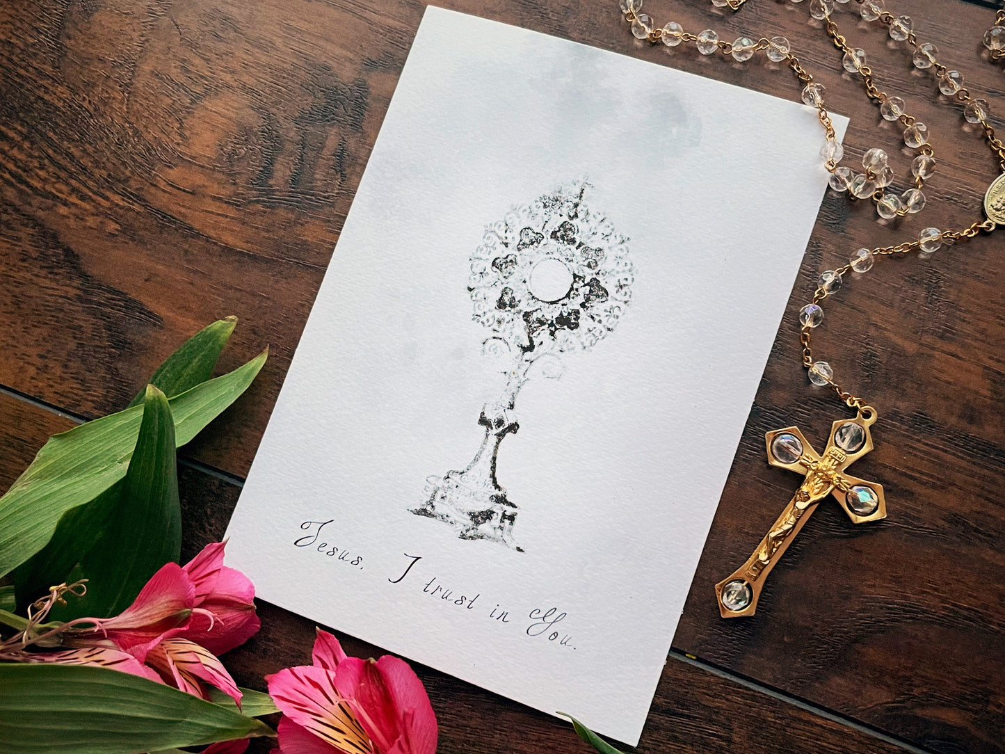 Holy Eucharist Print | Monstrance | Divine Mercy | Catholic | Catholic Print | Catholic Gifts | Godparent Gifts | Confirmation Gift