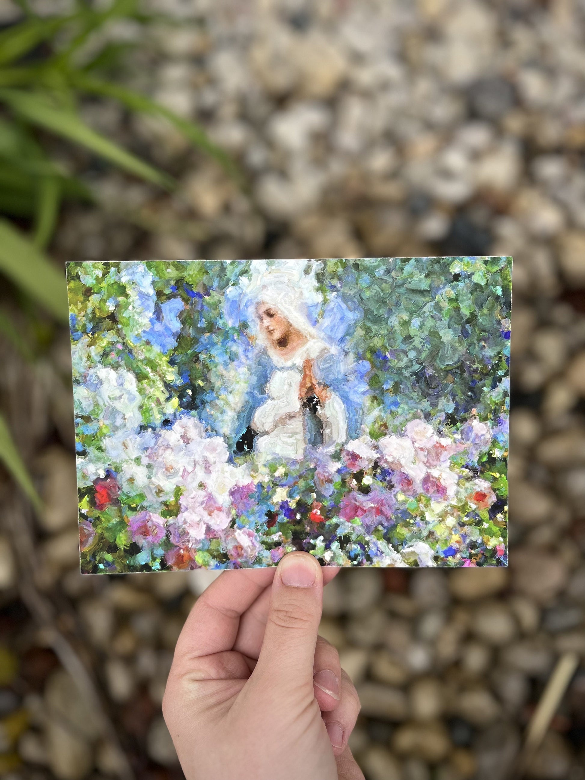 Our Lady Among the Flowers | Catholic Artwork | Virgin Mary | Virgin Mary Image | Catholic Gift | Mother Mary | Catholic Gifts for Women