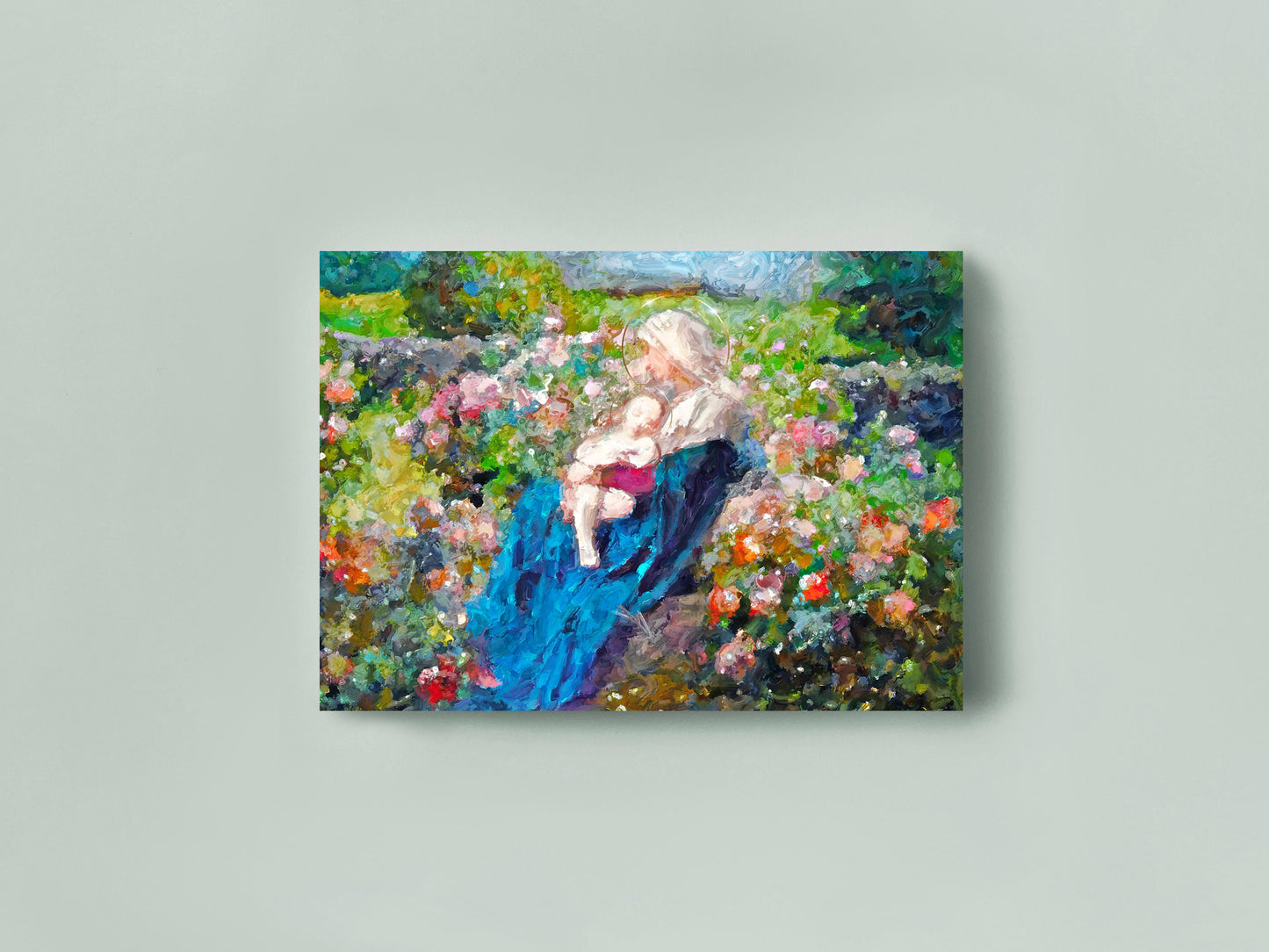 Our Lady Among the Flowers | Catholic Artwork | Virgin Mary | Virgin Mary Image | Catholic Gift | Mother Mary | Catholic Gifts for Women