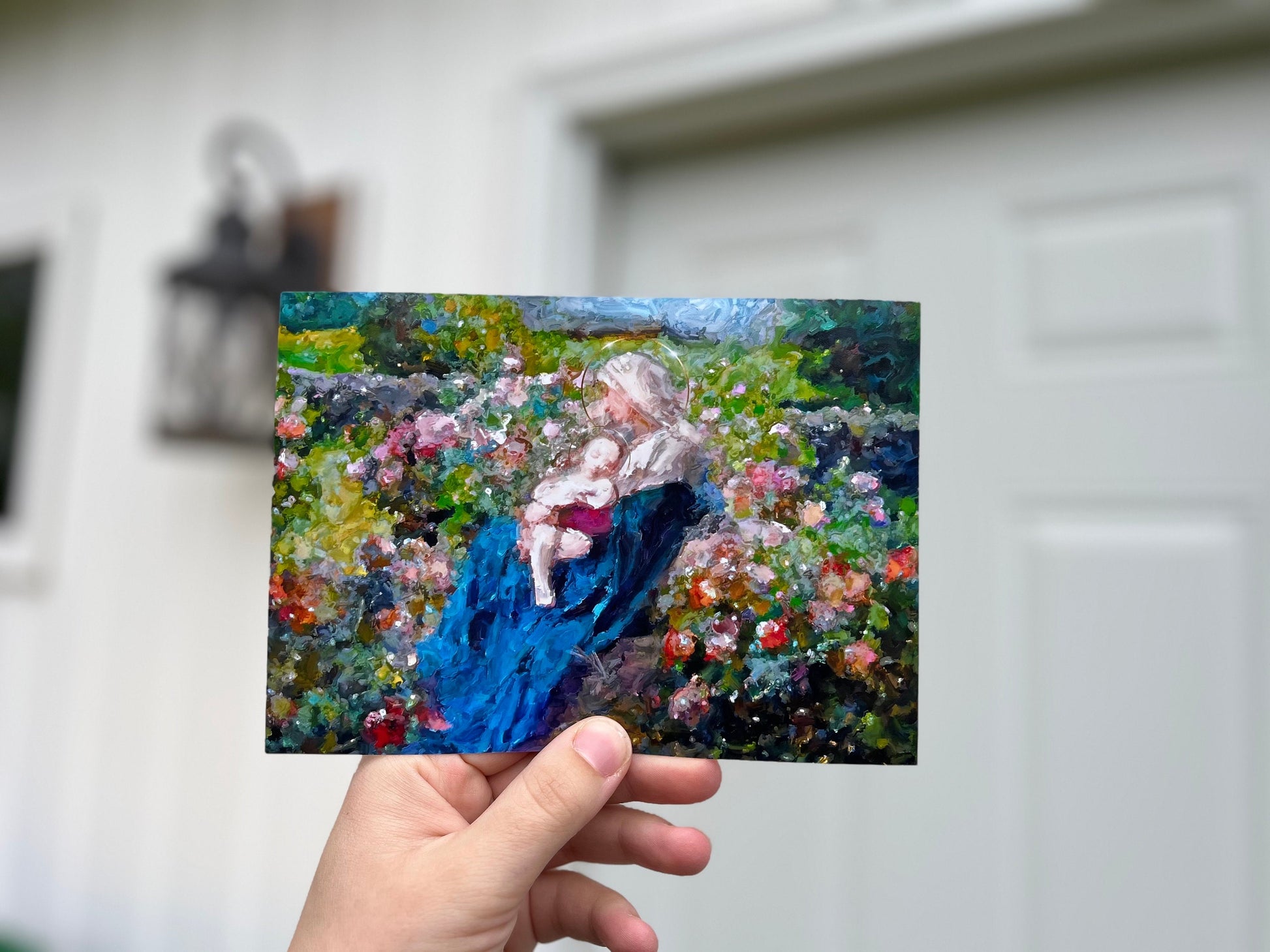 Our Lady Among the Flowers | Catholic Artwork | Virgin Mary | Virgin Mary Image | Catholic Gift | Mother Mary | Catholic Gifts for Women