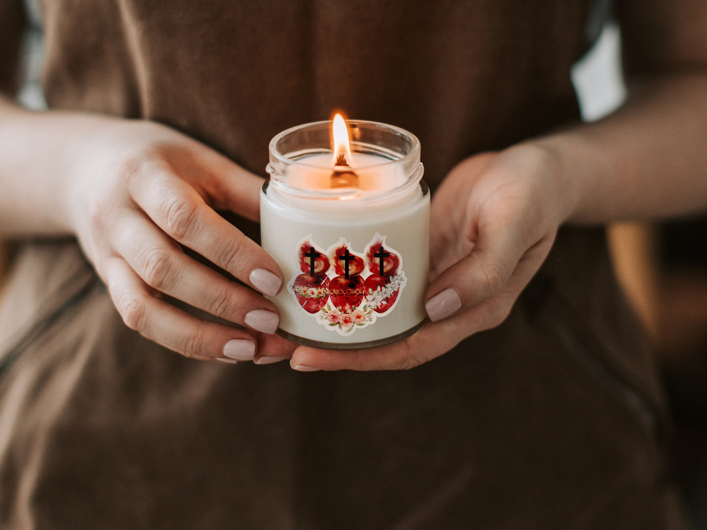 Hearts of the Holy Family Sticker | Catholic Sticker | Catholic Gifts | Baptism Gifts | Catholic Wedding Favors | Catholic Decals