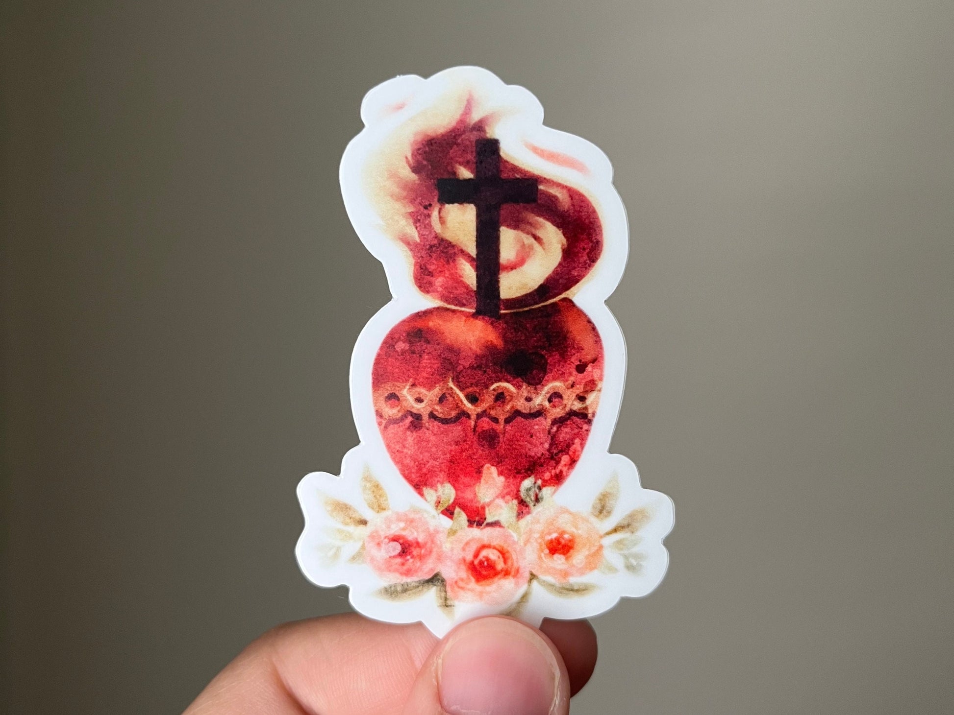 Sacred Heart of Jesus Sticker | Catholic Sticker | Catholic Gifts | Baptism Gifts | Catholic Confirmation Gift | Catholic Gifts for Women