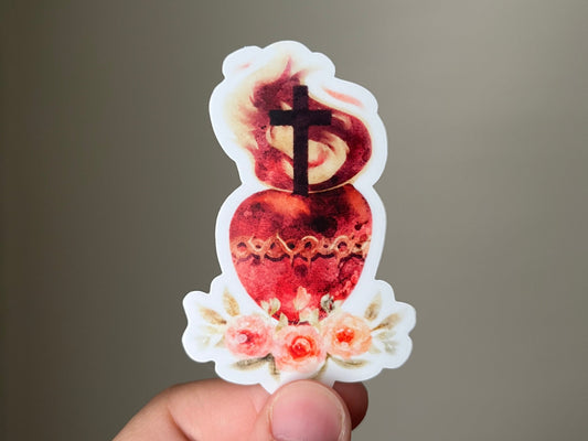 Sacred Heart of Jesus Sticker | Catholic Sticker | Catholic Gifts | Baptism Gifts | Catholic Confirmation Gift | Catholic Gifts for Women