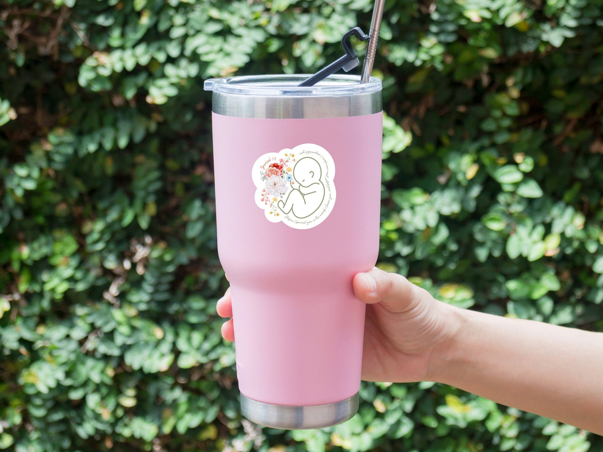 Prolife Sticker | Catholic Sticker | Catholic Gifts | Miscarriage Gift | Prolife Art | Catholic Confirmation Gift | Jeremiah 1:5 Bible Verse