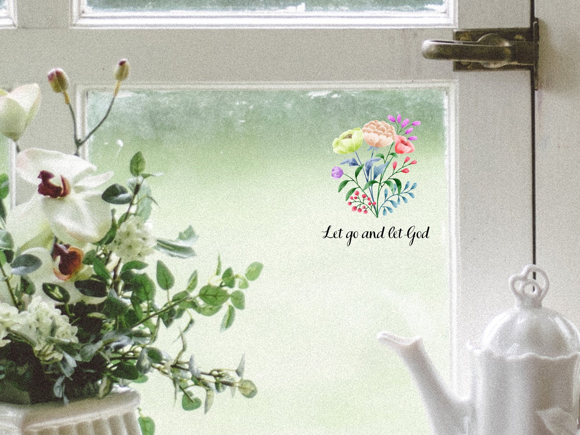 Let Go and Let God Sticker | Catholic Sticker | Catholic Gift | Miscarriage Gift | Catholic Wedding Favor | Catholic Kids Gift | Christian