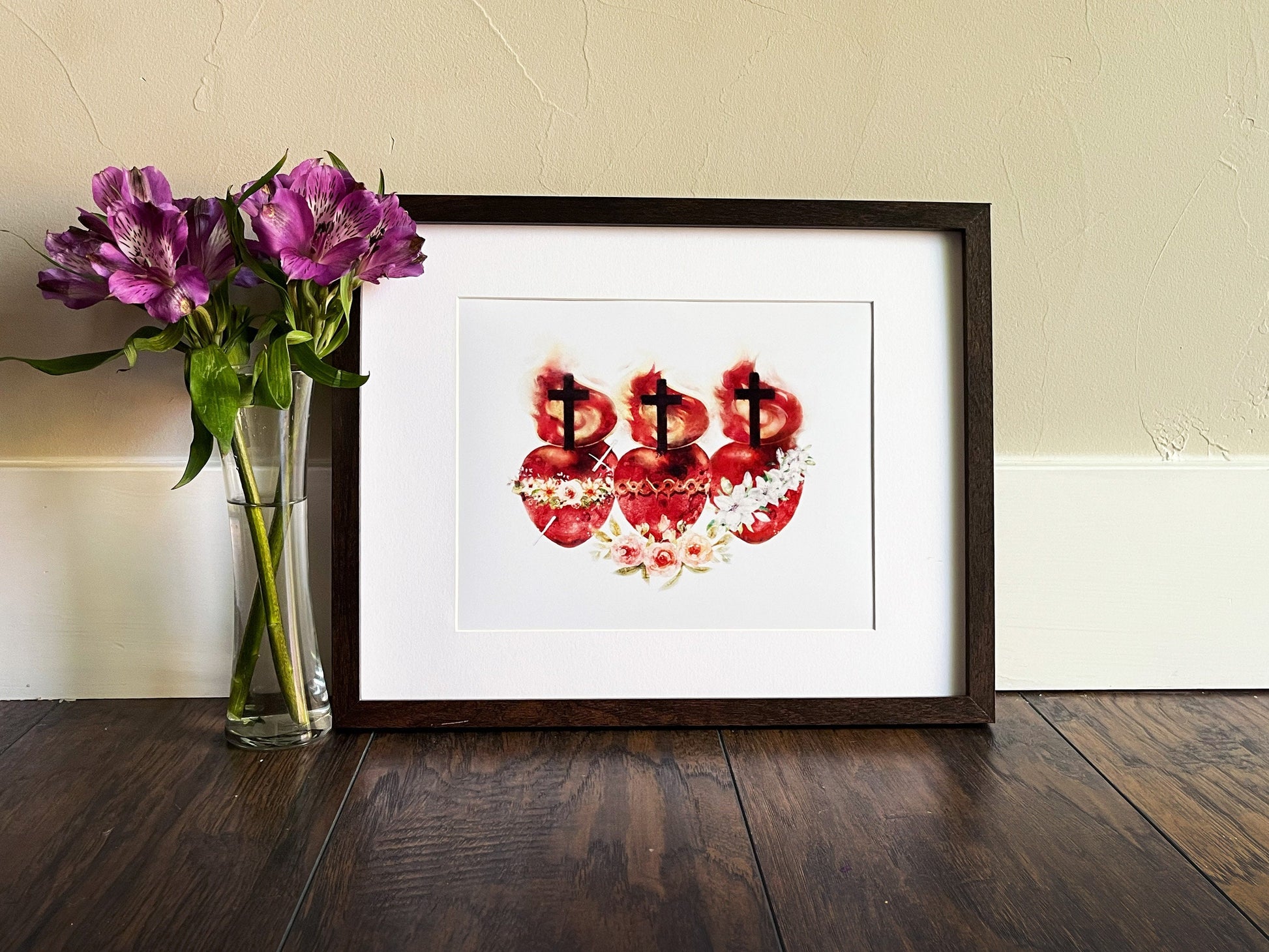 Hearts of the Holy Family Print | Catholic Artwork | Holy Family | Baptism Gift | Wedding | Catholic Confirmation Gift | Godparent Gift