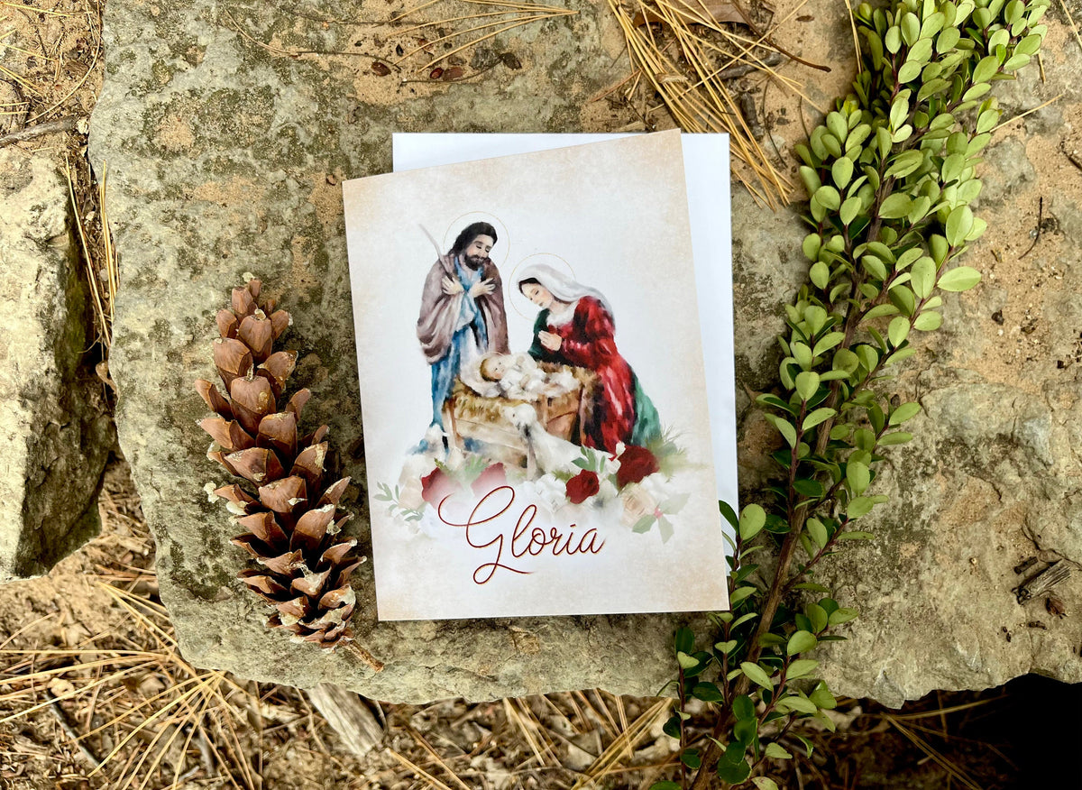 Holy Family Greeting Cards | Catholic Christmas Cards | Blank Notecards | Catholic Gifts | Greeting Cards Set | Nativity Notecards
