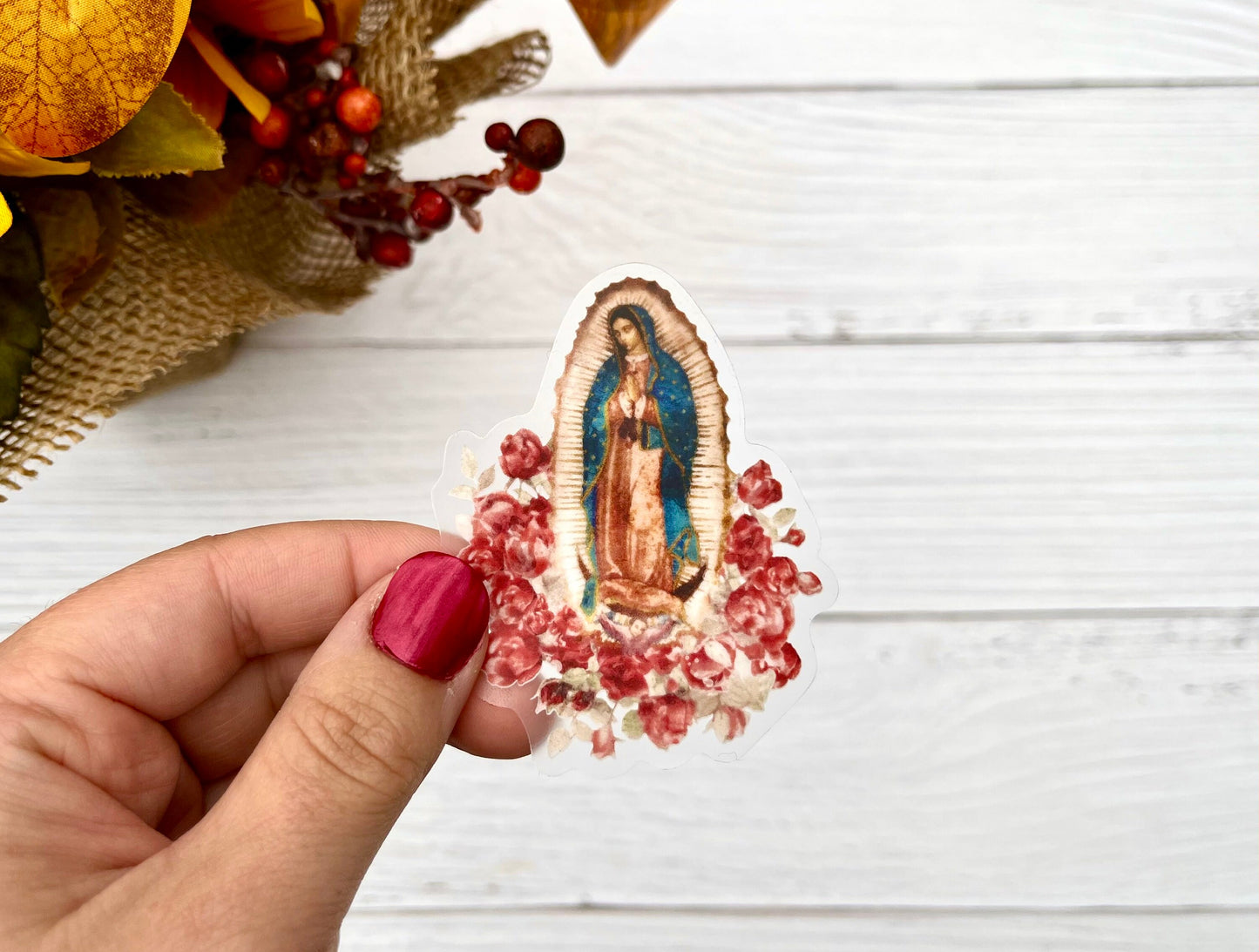 Our Lady of Guadalupe Sticker | Catholic Sticker | Catholic Gift | Godparent Gift | Catholic Wedding Favor | Catholic Kids Gift