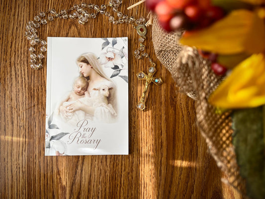 Pray the Rosary Pocket Book | Rosary Booklet | Catholic Artwork | Catholic Rosary | Rosary Mysteries | Catholic Gift | Lent | Easter Gift