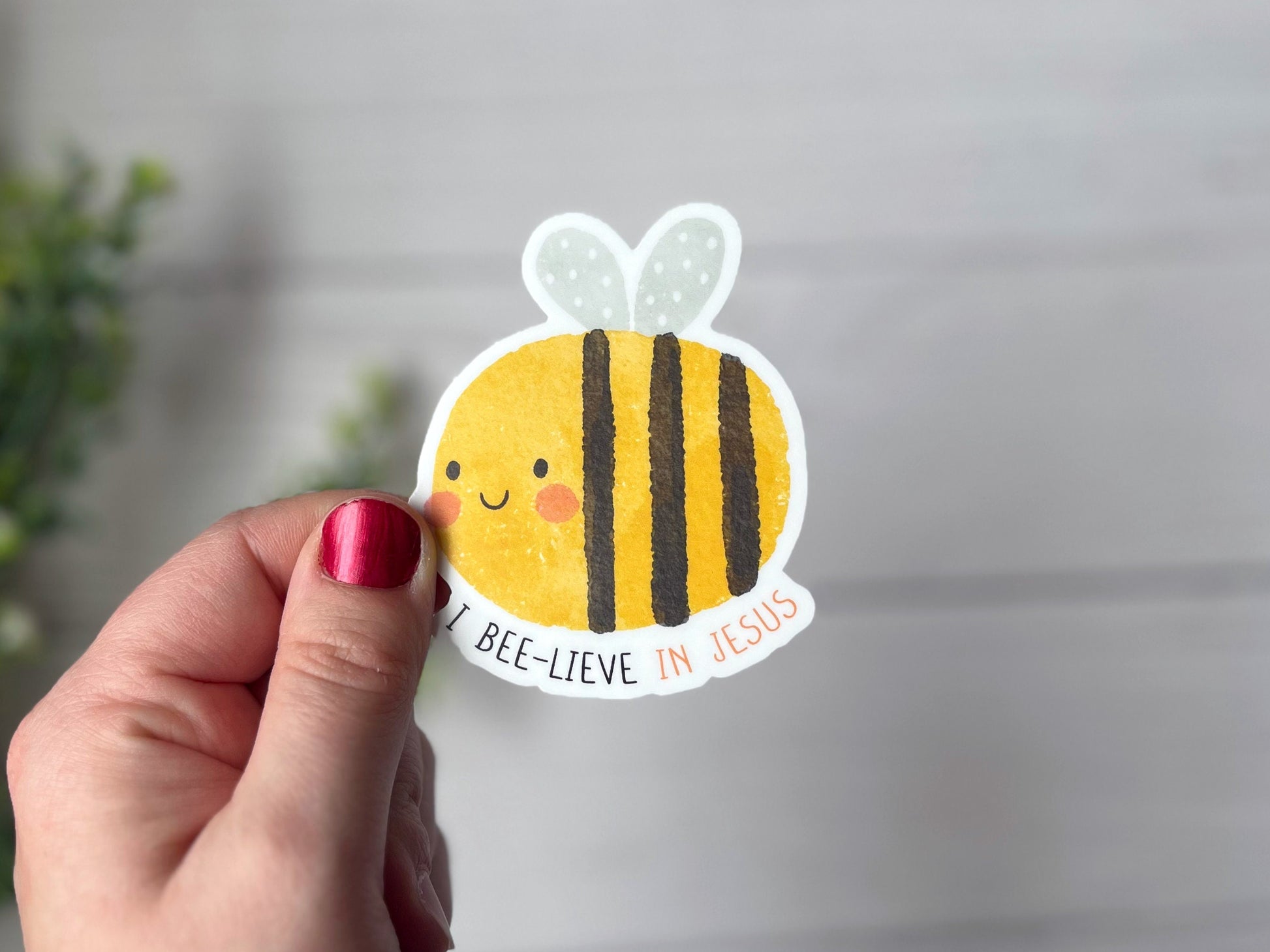 I Bee-Lieve in Jesus Sticker | Catholic Sticker | Catholic Gift | Godparent Gift | Catholic Wedding Favor | Catholic Kids Gift