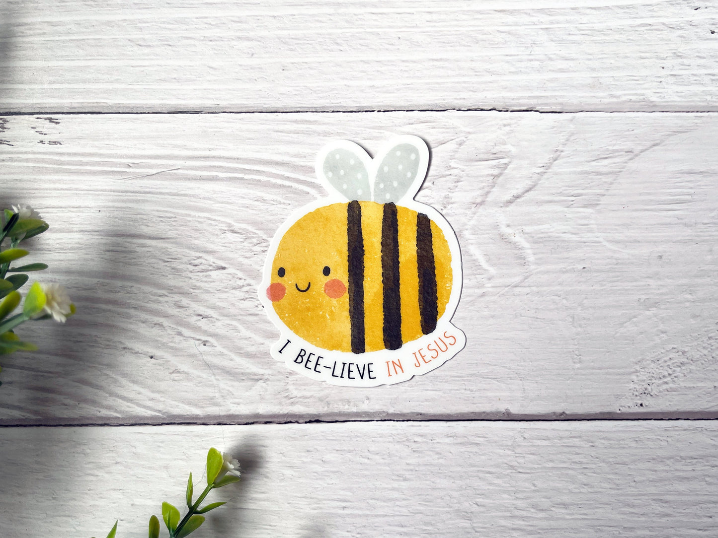 I Bee-Lieve in Jesus Sticker | Catholic Sticker | Catholic Gift | Godparent Gift | Catholic Wedding Favor | Catholic Kids Gift