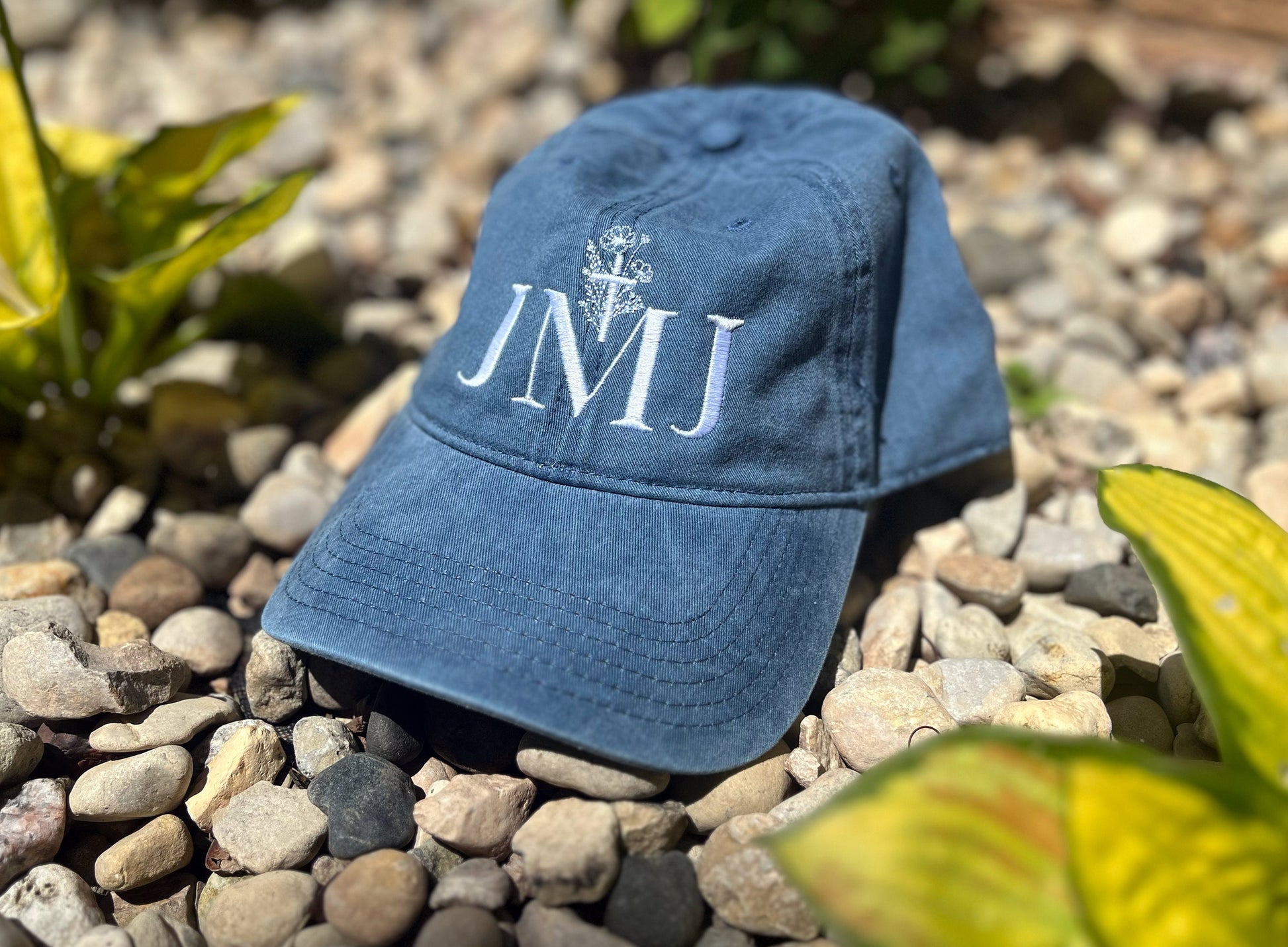 JMJ Blue Embroidered Ball Cap | Catholic Hat | Catholic Gifts for Women | Catholic Gifts for Godparents | Confirmation Gift