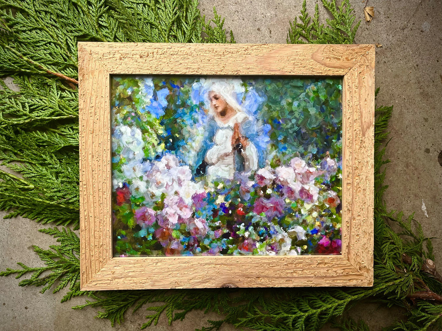 Our Lady Among the Flowers | Catholic Artwork | Virgin Mary | Virgin Mary Image | Catholic Gift | Mother Mary | Catholic Gifts for Women