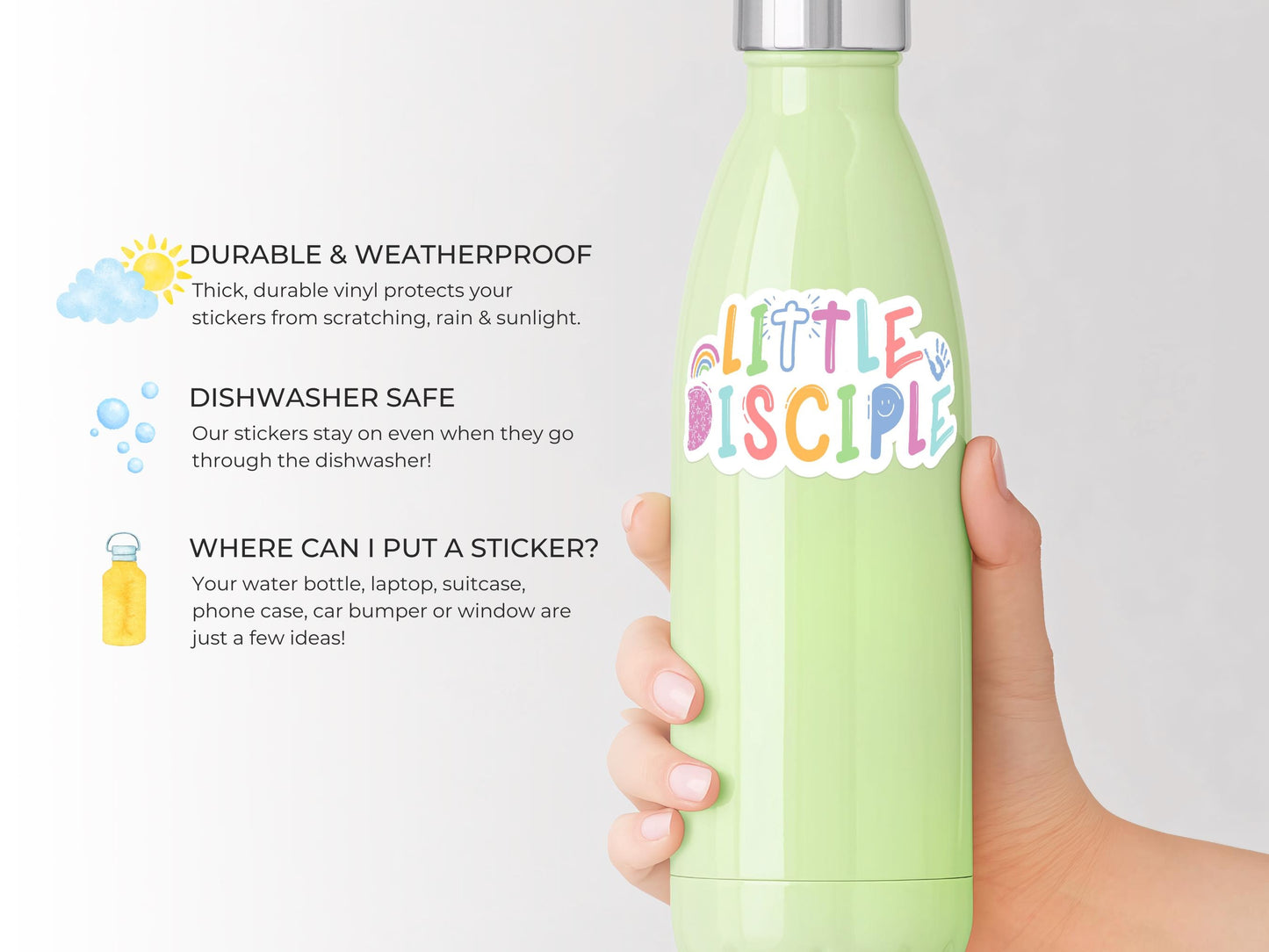 Little Disciple Kids' Sticker | Christian Sticker | Catholic Gift | Godparent Gift | Christian Kids' Gift | Back to School