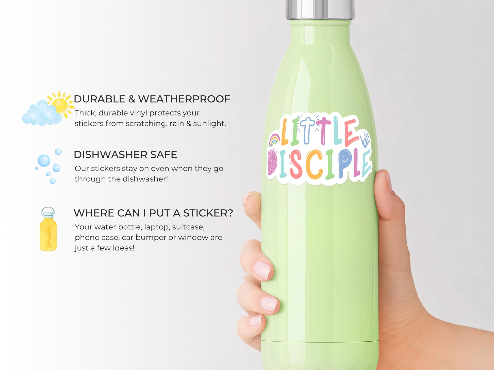 Little Disciple Kids' Sticker | Christian Sticker | Catholic Gift | Godparent Gift | Christian Kids' Gift | Back to School