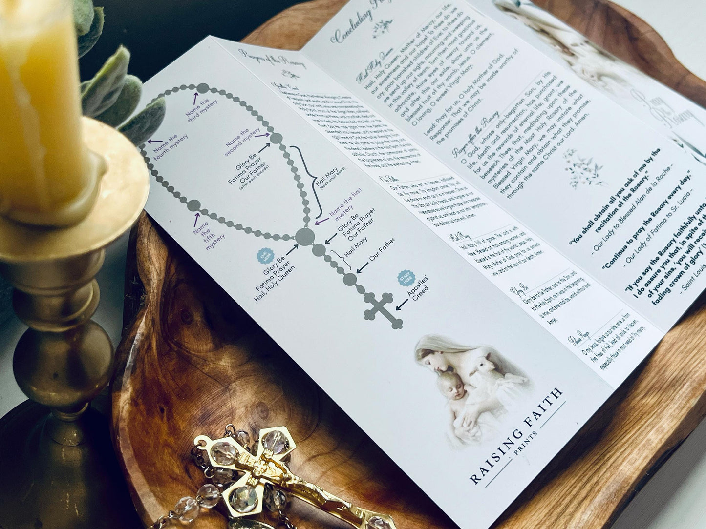 Pray the Rosary Companion Pamphlet | Rosary Helper | Catholic | Catholic Rosary | Rosary Mysteries | Catholic Gift | Lent | Easter Gift