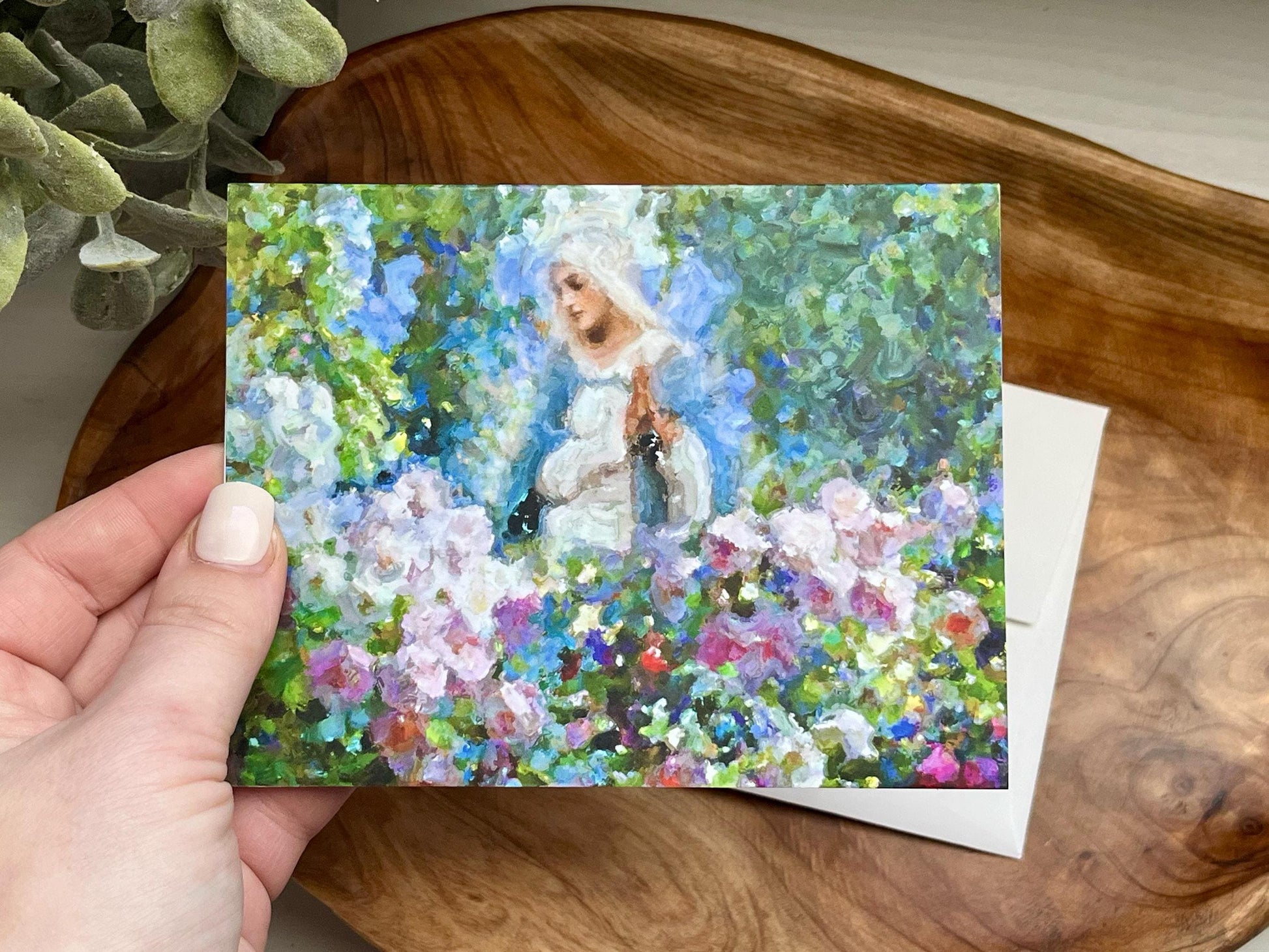 Our Lady Among the Flowers Greeting Cards | Catholic Greeting Cards | Catholic Gifts | Marian Gifts | Catholic Blank Notecards
