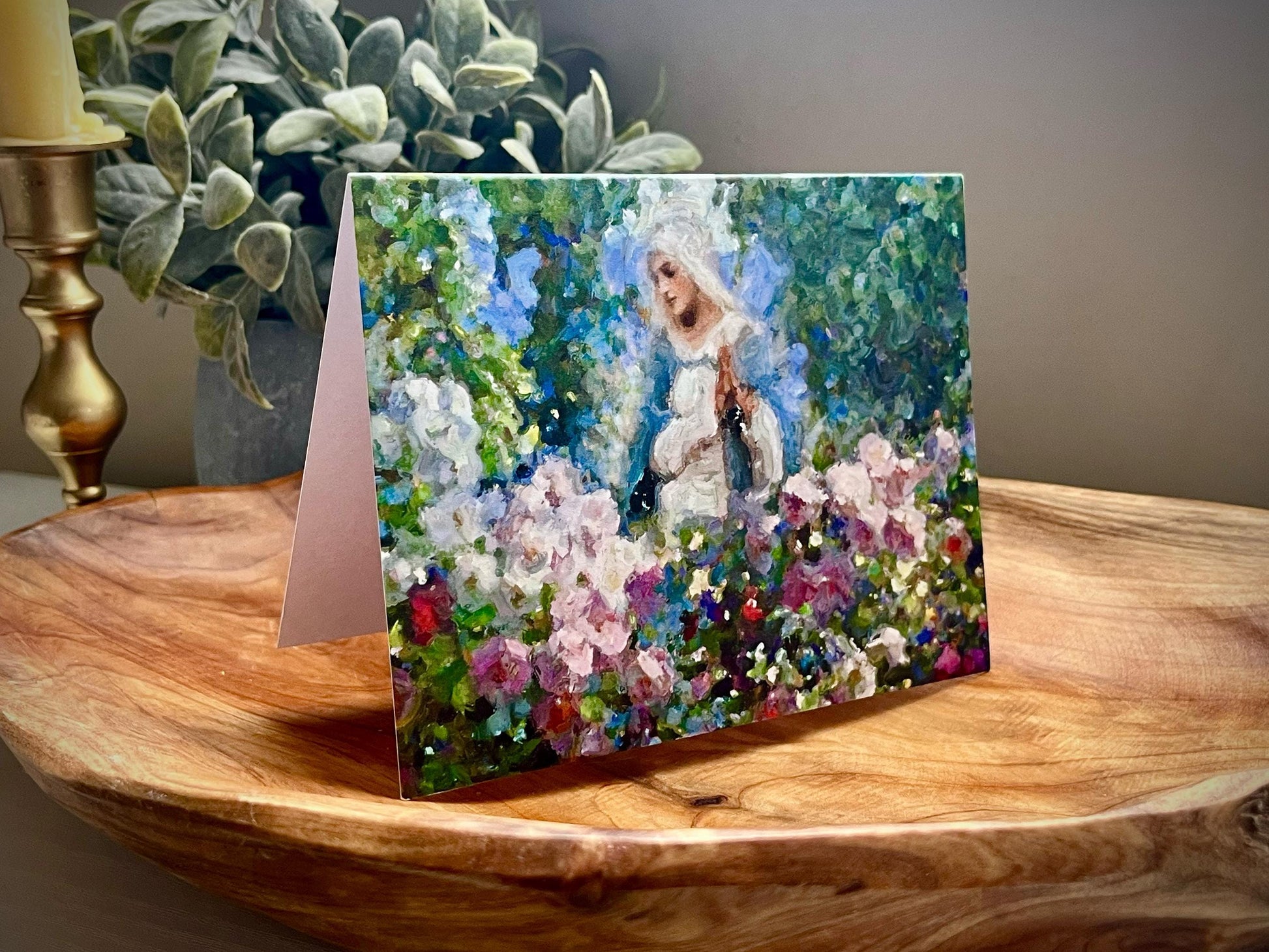 Our Lady Among the Flowers Greeting Cards | Catholic Greeting Cards | Catholic Gifts | Marian Gifts | Catholic Blank Notecards