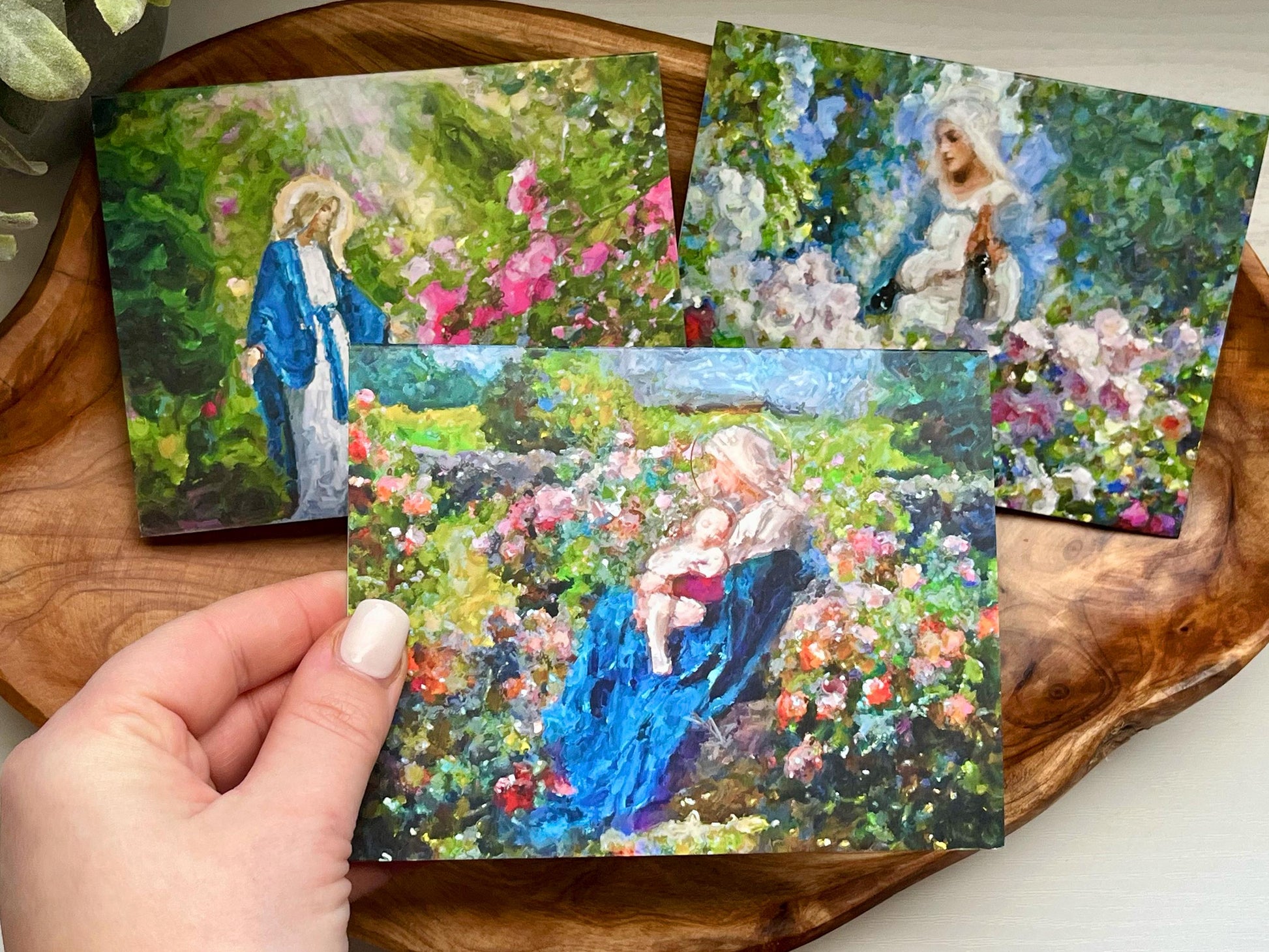 Our Lady Among the Flowers Greeting Cards | Catholic Greeting Cards | Catholic Gifts | Marian Gifts | Catholic Blank Notecards