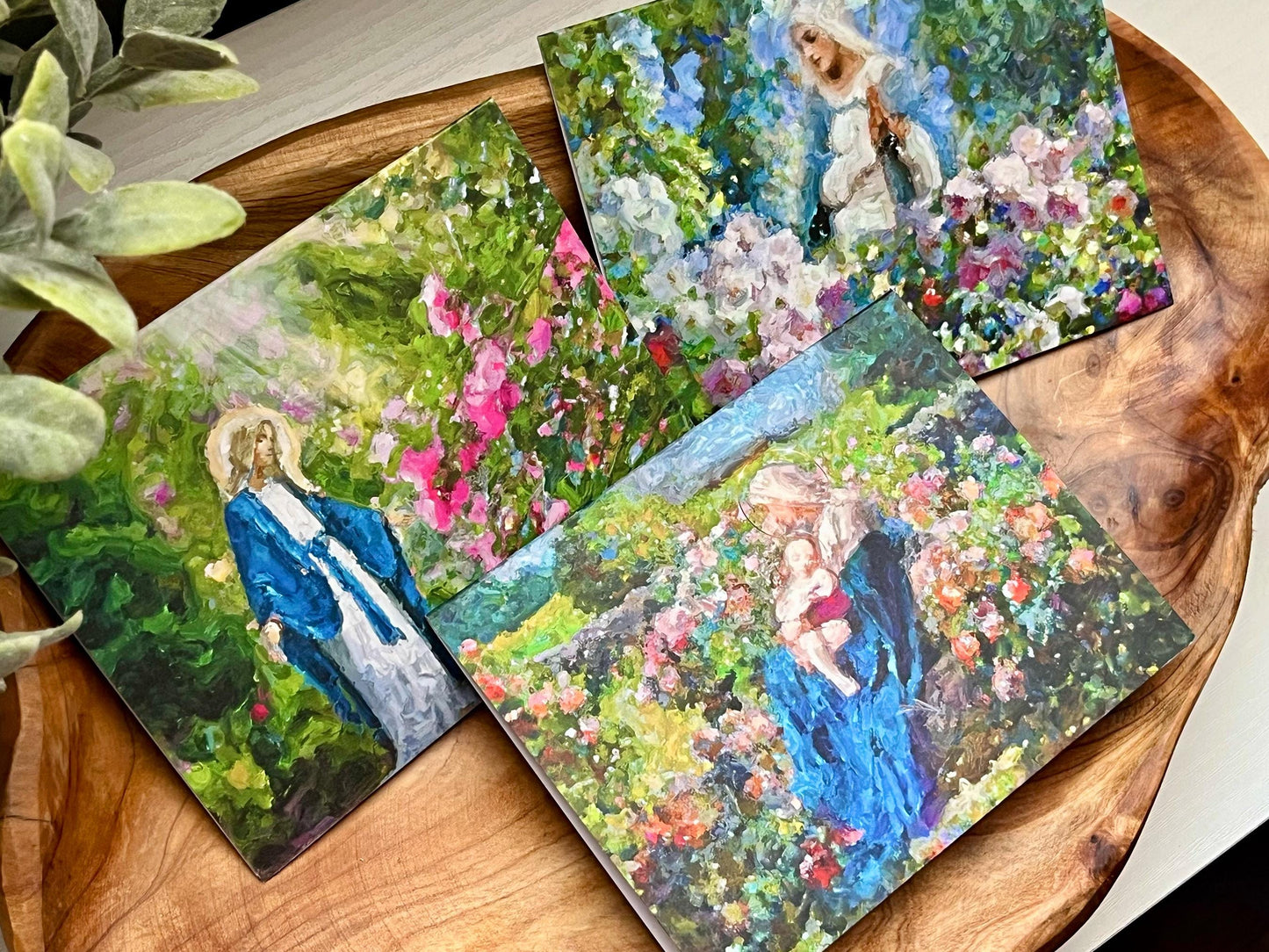 Our Lady Among the Flowers Greeting Cards | Catholic Greeting Cards | Catholic Gifts | Marian Gifts | Catholic Blank Notecards