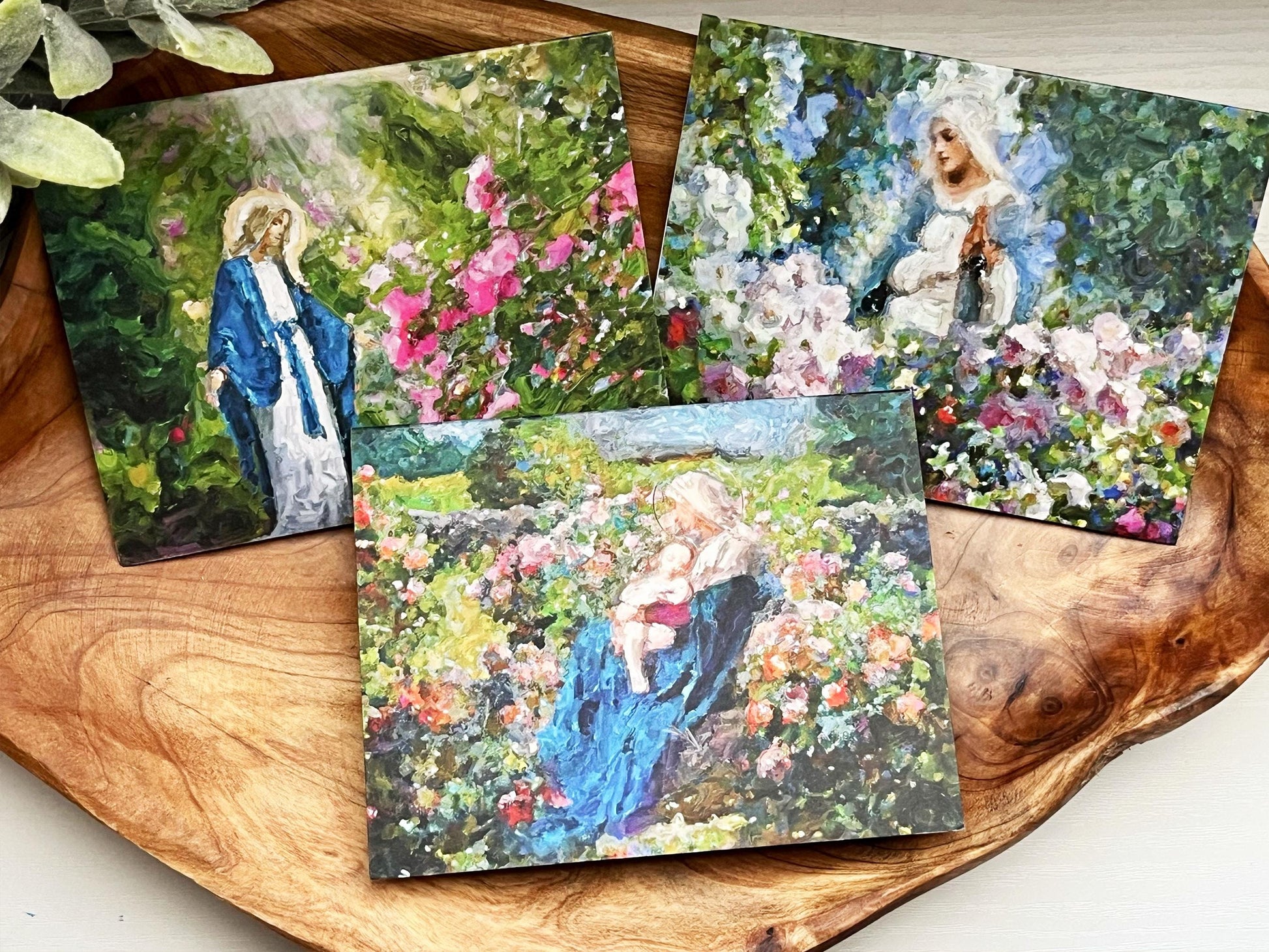 Our Lady Among the Flowers Greeting Cards | Catholic Greeting Cards | Catholic Gifts | Marian Gifts | Catholic Blank Notecards